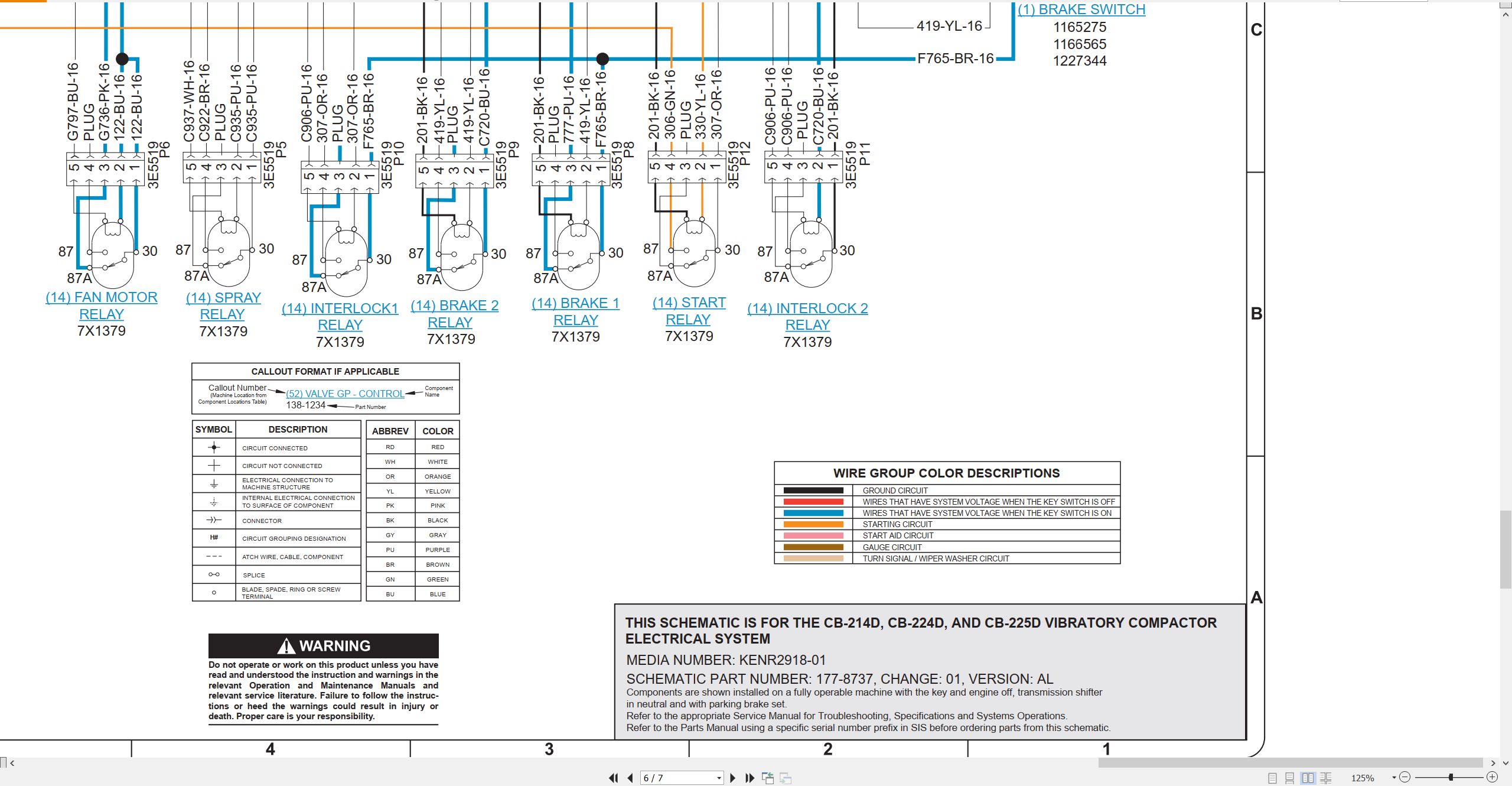 CAT Vibratory Compactor CB 214D Electrical Schematic (2)