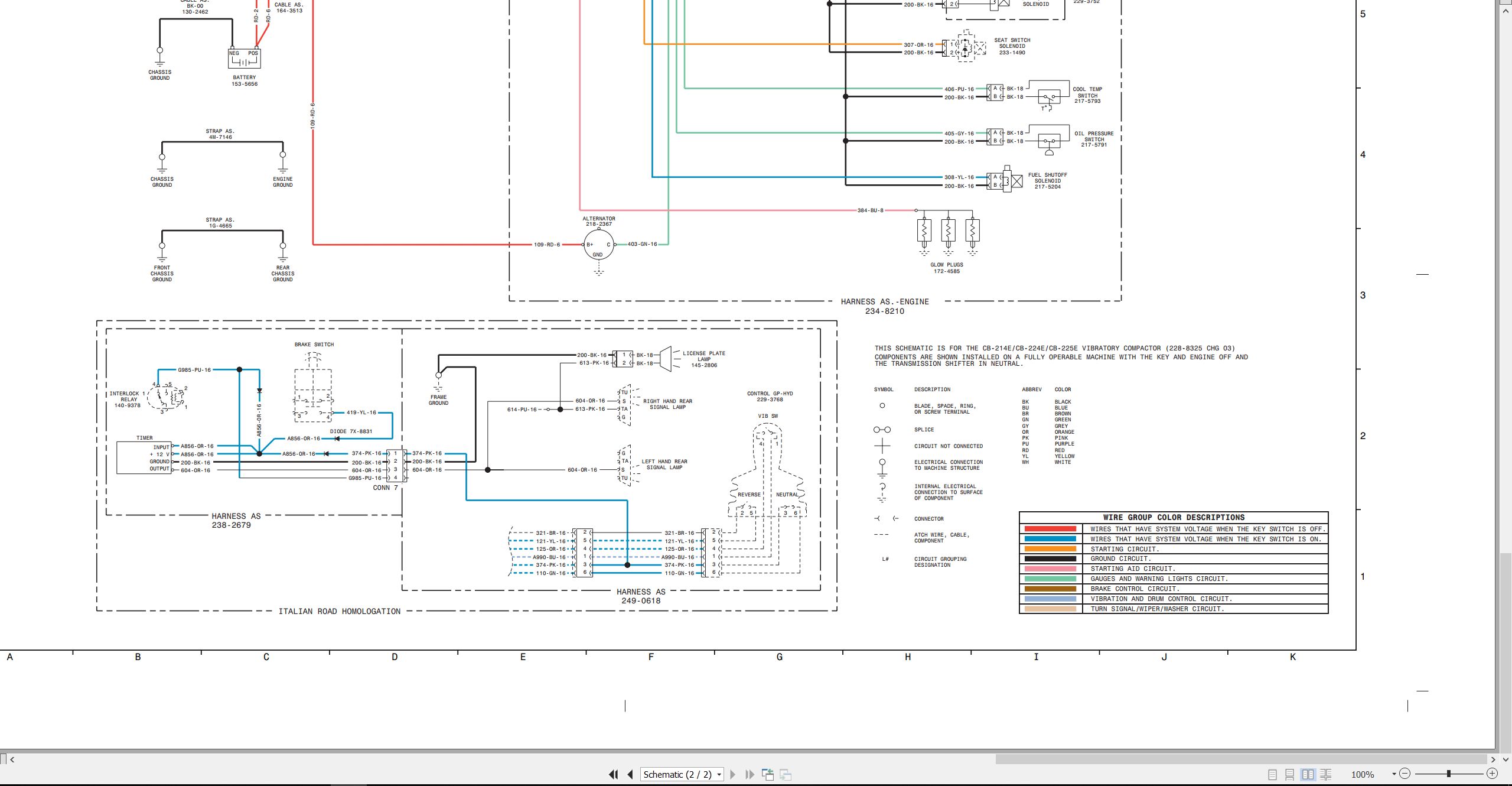 CAT Vibratory Compactor CB 214E Electrical Hydraulic Schematic (2)