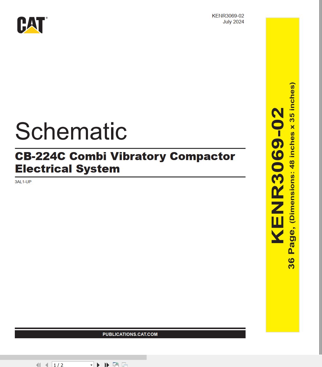 CAT Vibratory Compactor CB 224C Electrical Hydraulic Schematic (1)