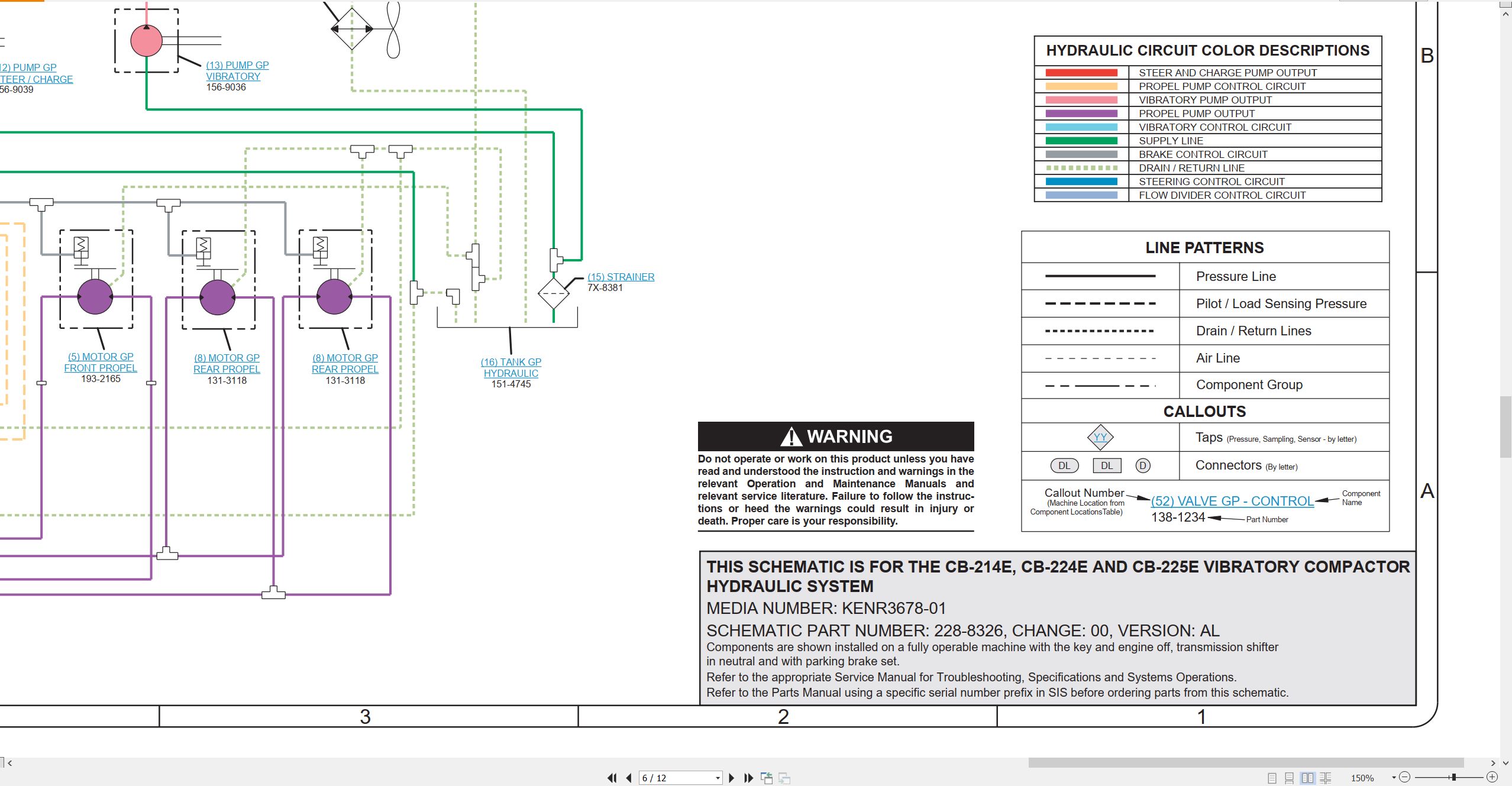 CAT Vibratory Compactor CB 224E Electrical Hydraulic Schematic (3)