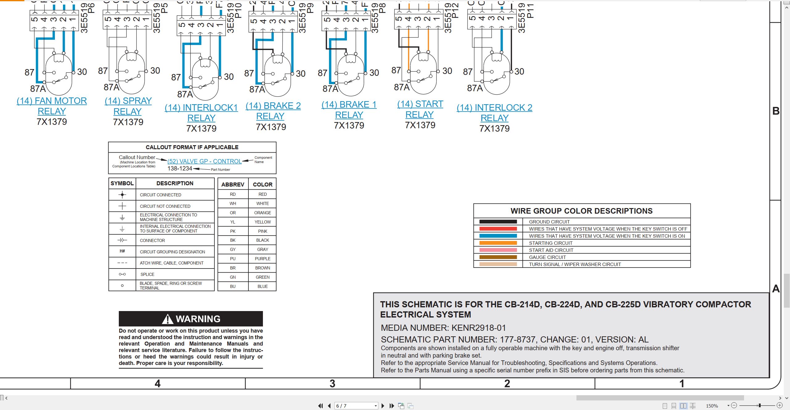 CAT Vibratory Compactor CB 225D Electrical Hydraulic Schematic (2)