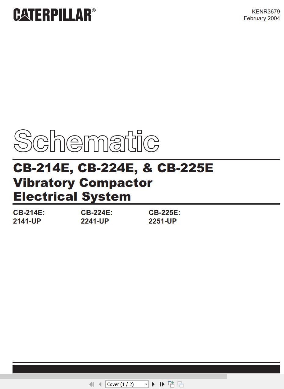 CAT Vibratory Compactor CB 225E Electrical Hydraulic Schematic (1)