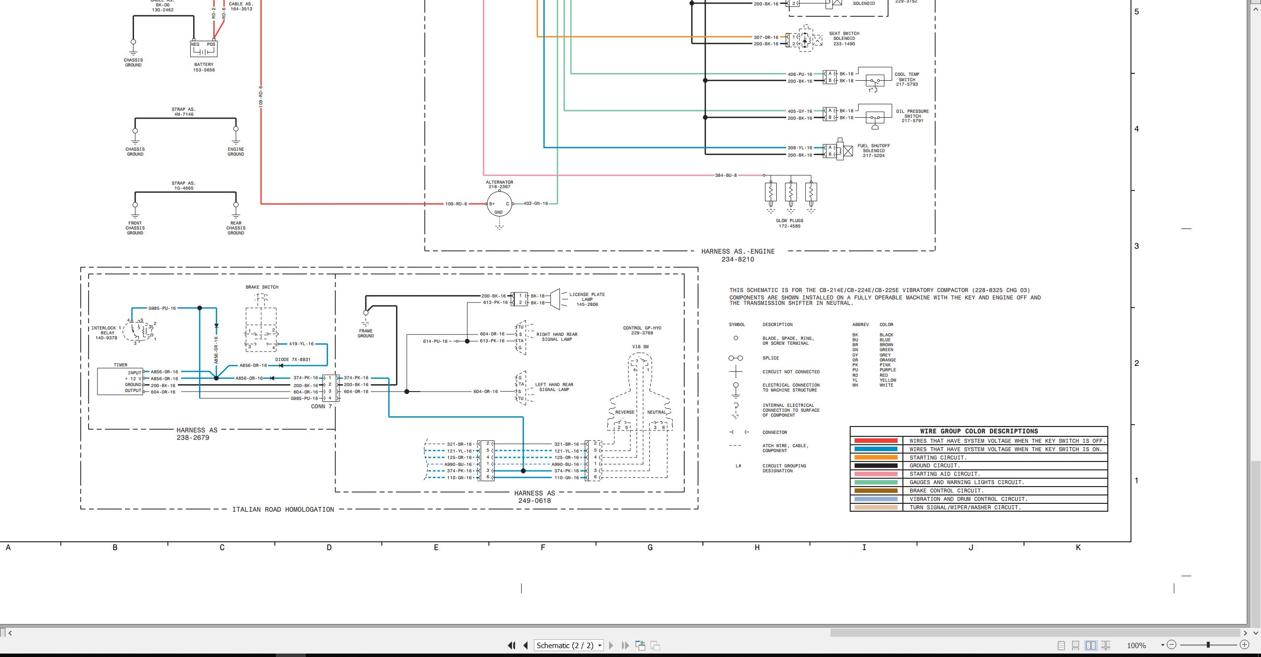 CAT Vibratory Compactor CB 225E Electrical Hydraulic Schematic (2)