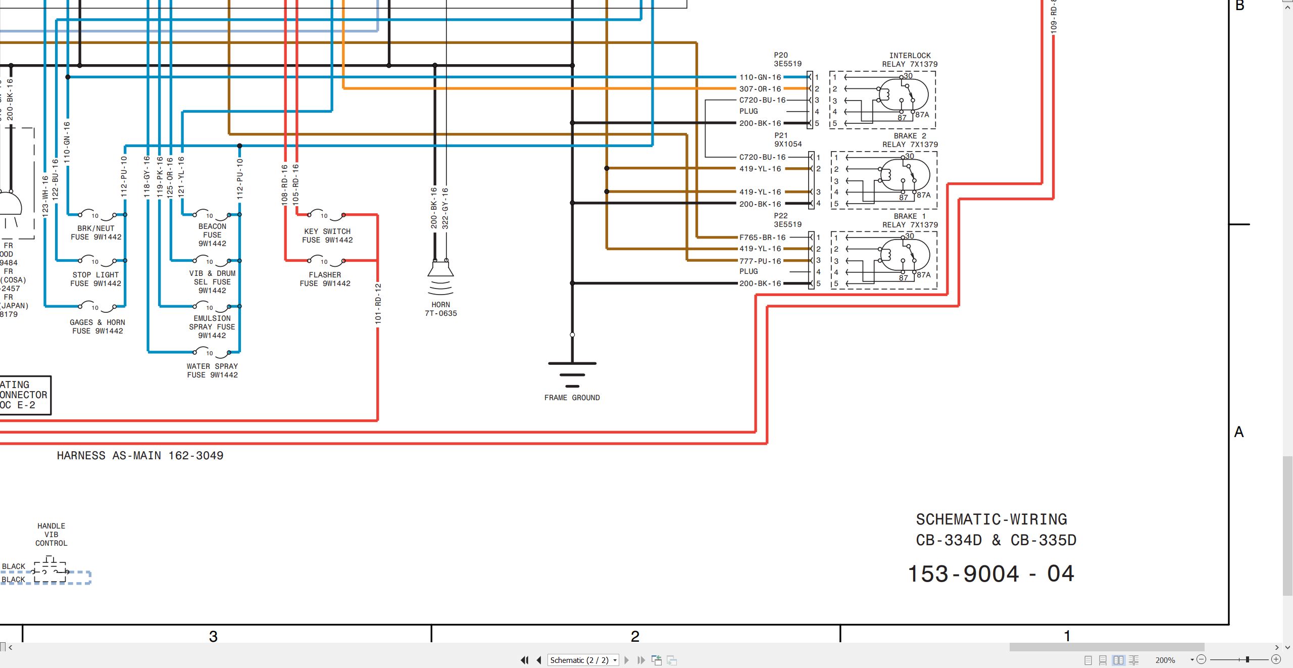 CAT Vibratory Compactor CB 334D Electrical Hydraulic Schematic (2)