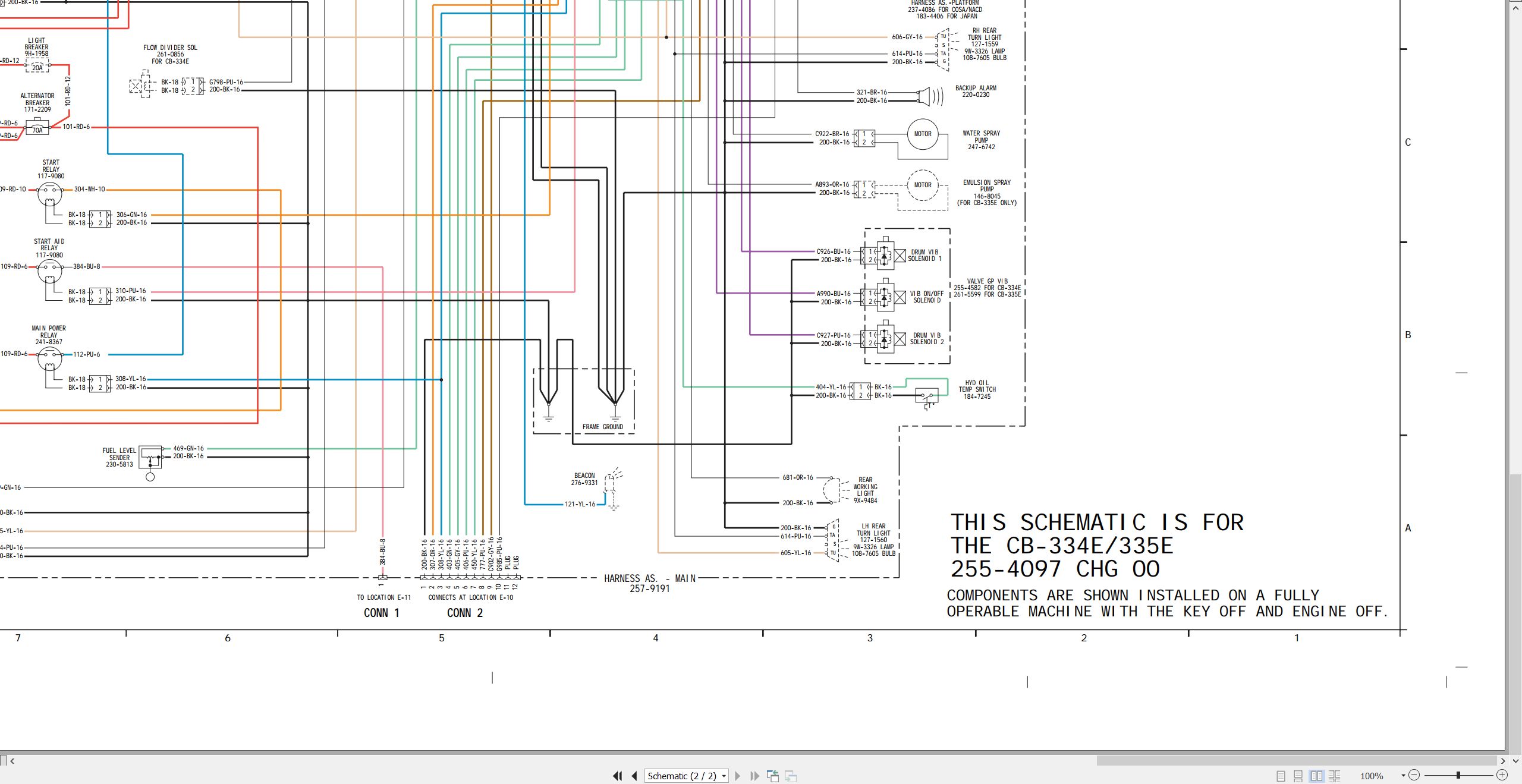 CAT Vibratory Compactor CB 334E Electrical Hydraulic Schematic (2)