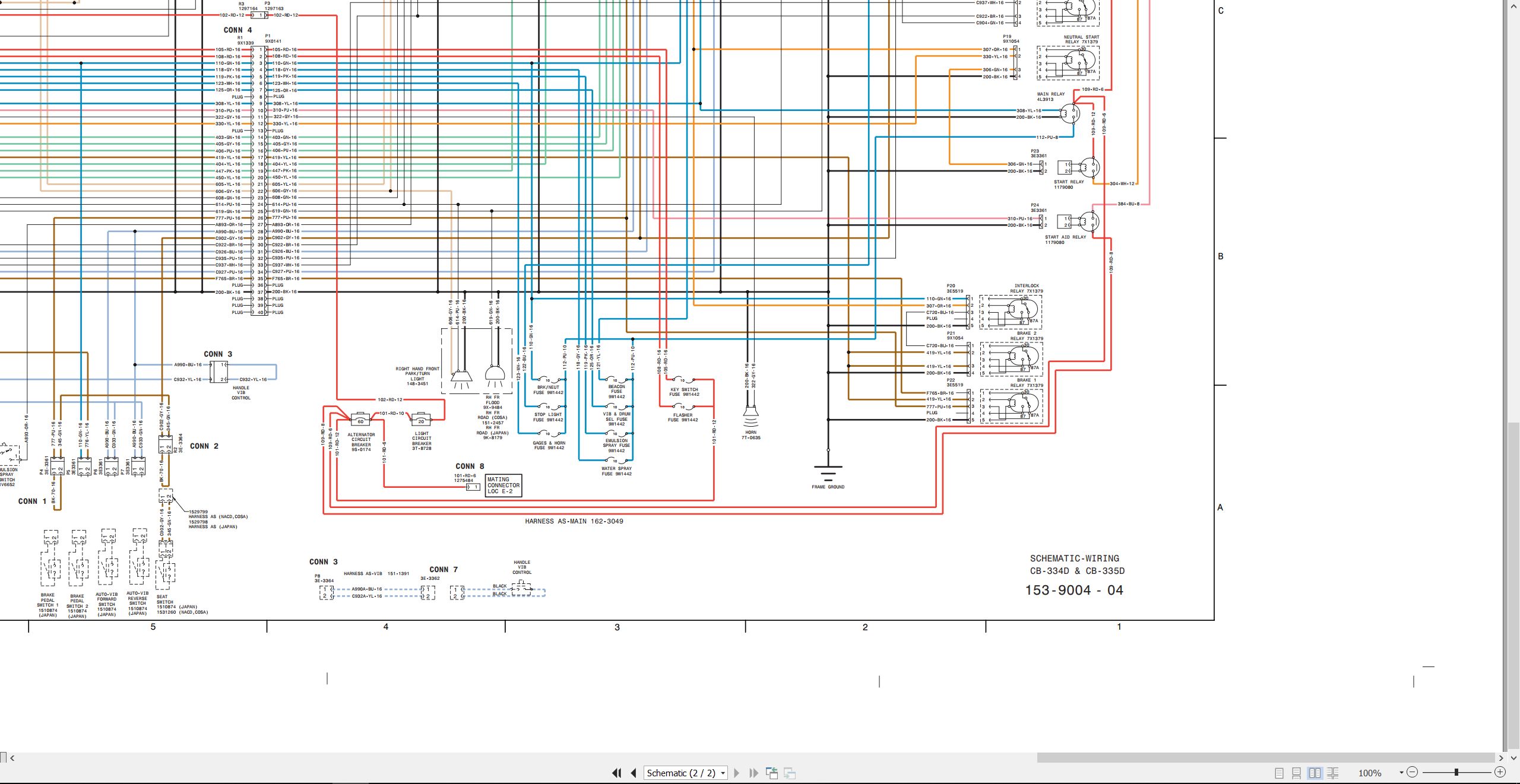 CAT Vibratory Compactor CB 335D Electrical Hydraulic Schematic (2)