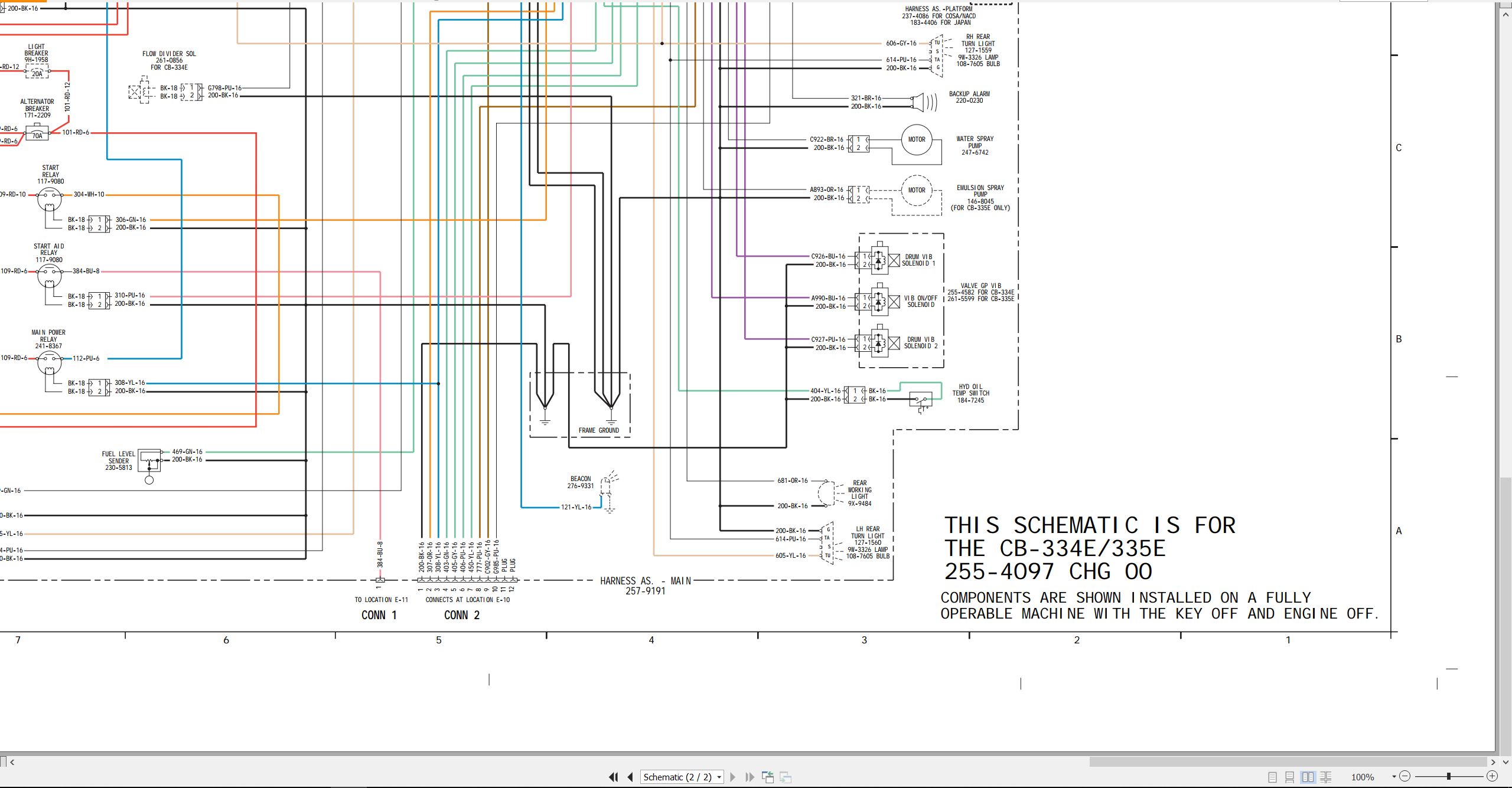 CAT Vibratory Compactor CB 335E Electrical Schematic KENR7109 00 2006 (2)