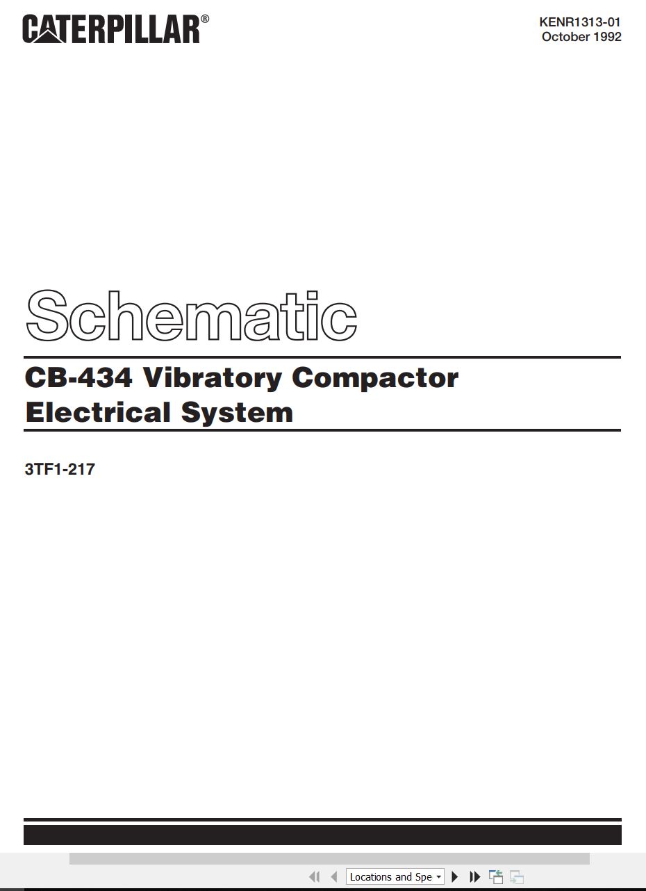 CAT Vibratory Compactor CB 434 Electrical Schematic KENR1313 01 1992 (1)
