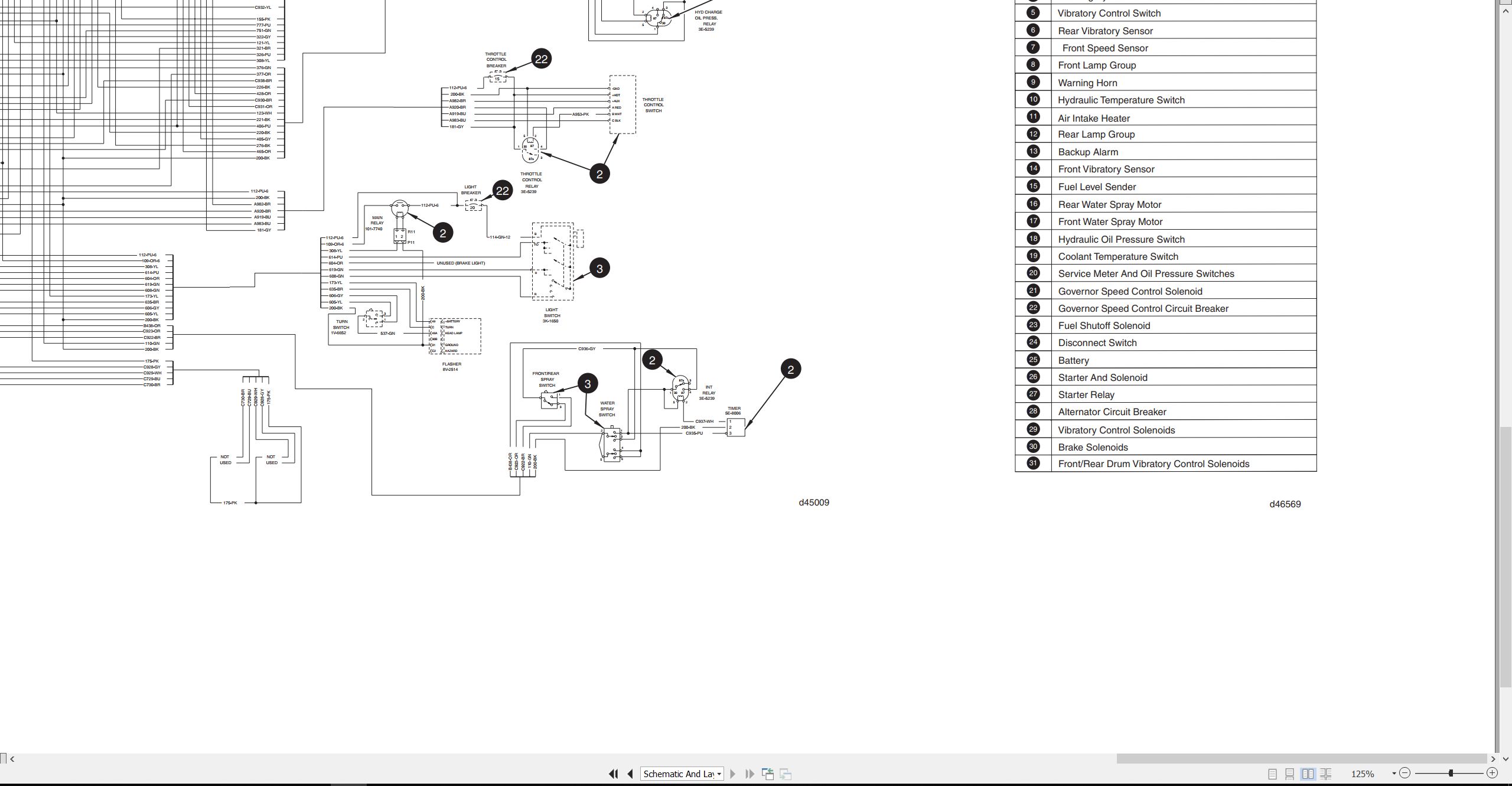 CAT Vibratory Compactor CB 434C Electrical Schematic KENR2857 00 1995 (2)