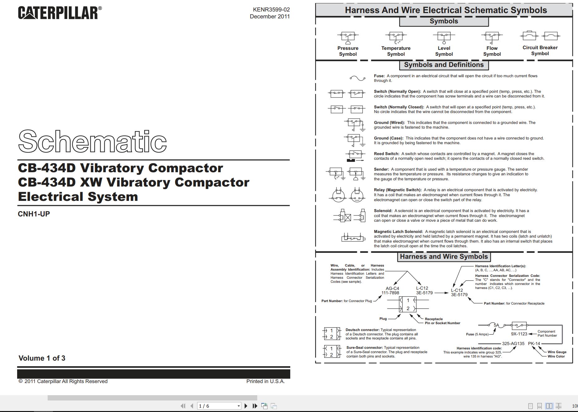 CAT Vibratory Compactor CB 434D Electrical Hydraulic Schematic (1)