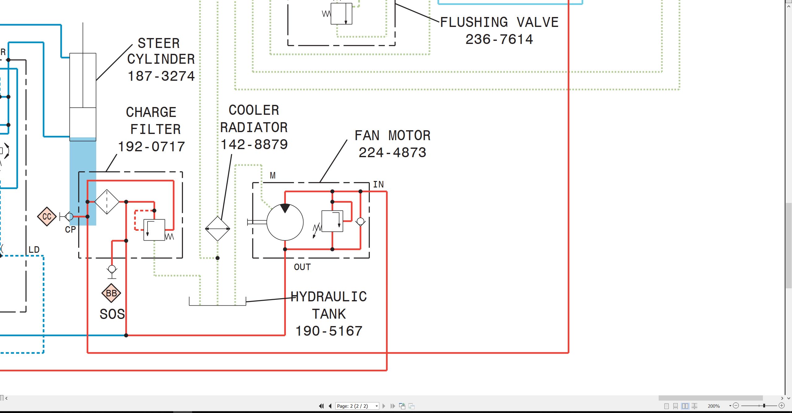 CAT Vibratory Compactor CB 434D Electrical Hydraulic Schematic (3)