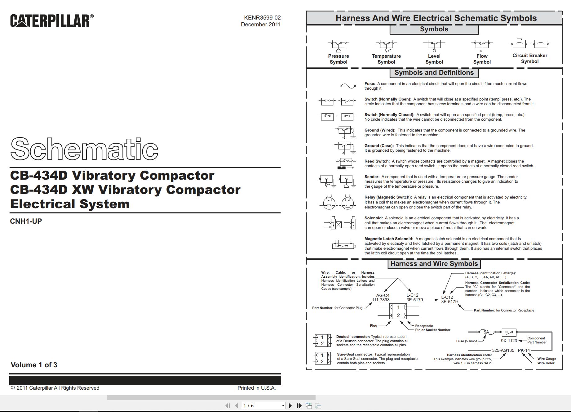 CAT Vibratory Compactor CB 434D XW Electrical Hydraulic Schematic (1)