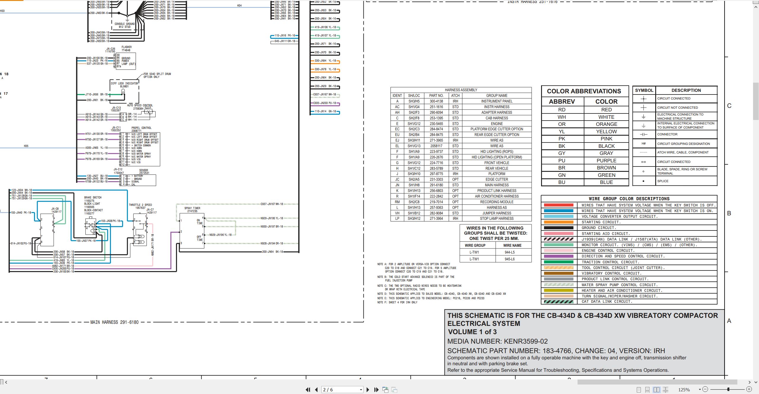 CAT Vibratory Compactor CB 434D XW Electrical Hydraulic Schematic (2)