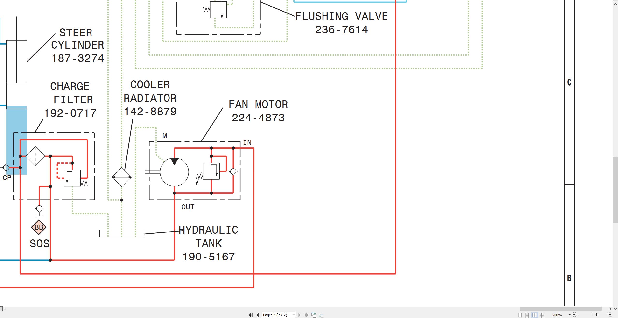 CAT Vibratory Compactor CB 434D XW Electrical Hydraulic Schematic (3)