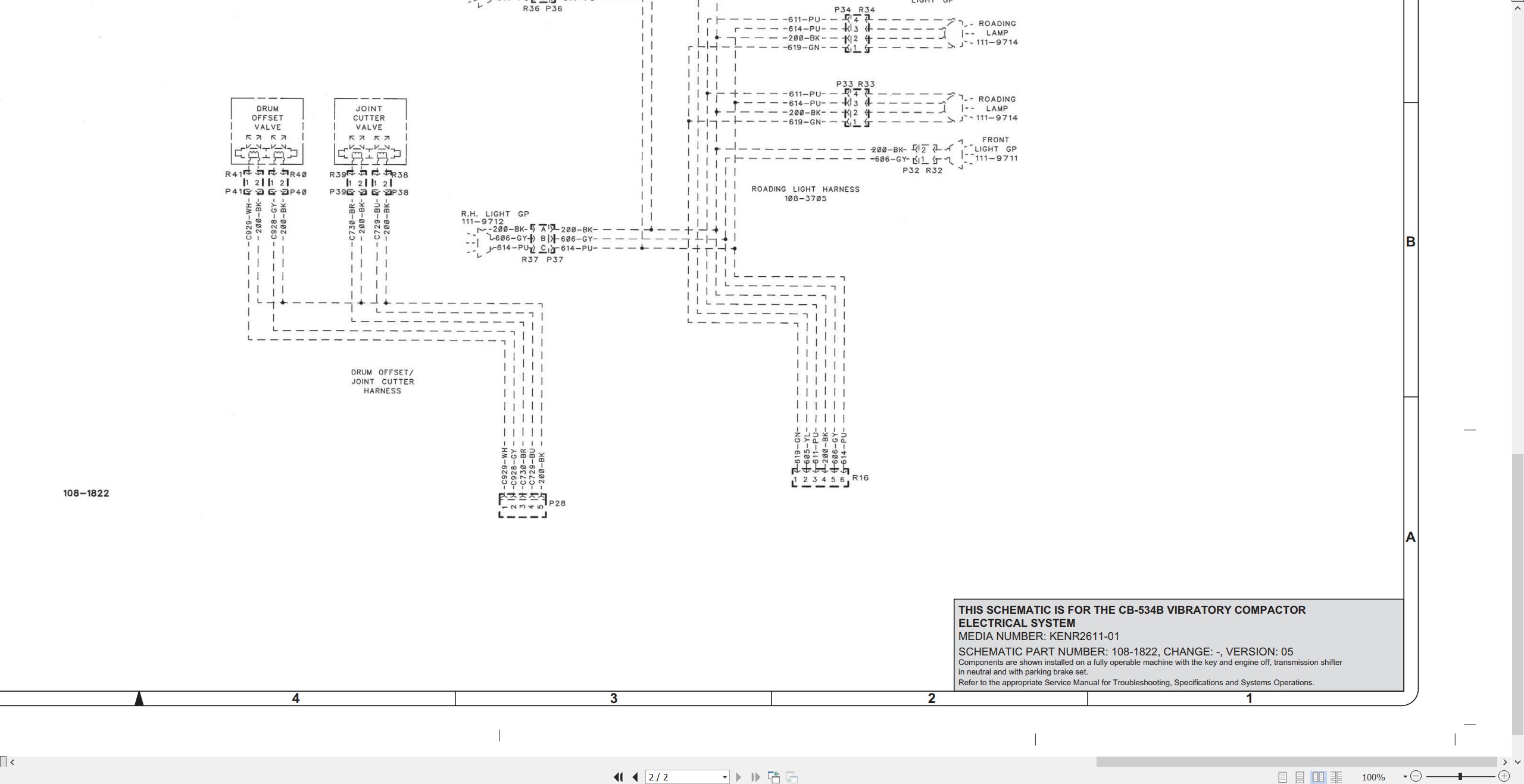 CAT Vibratory Compactor CB 534B Electrical Schematic KENR2611 01 2011 (2)