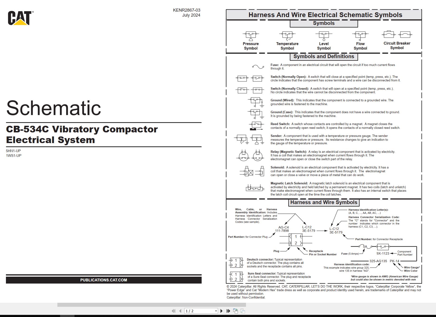 CAT Vibratory Compactor CB 534C Electrical Schematic (1)
