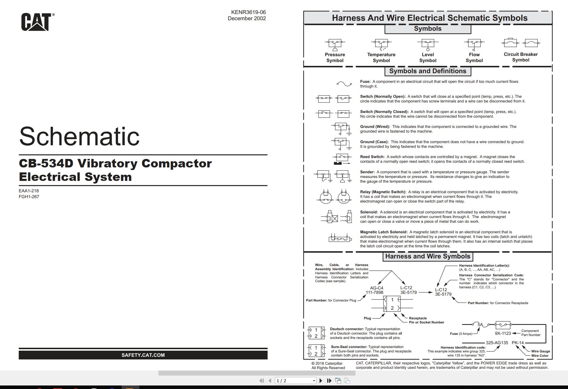 CAT Vibratory Compactor CB 534D Electrical Hydraulic Schematic (1)