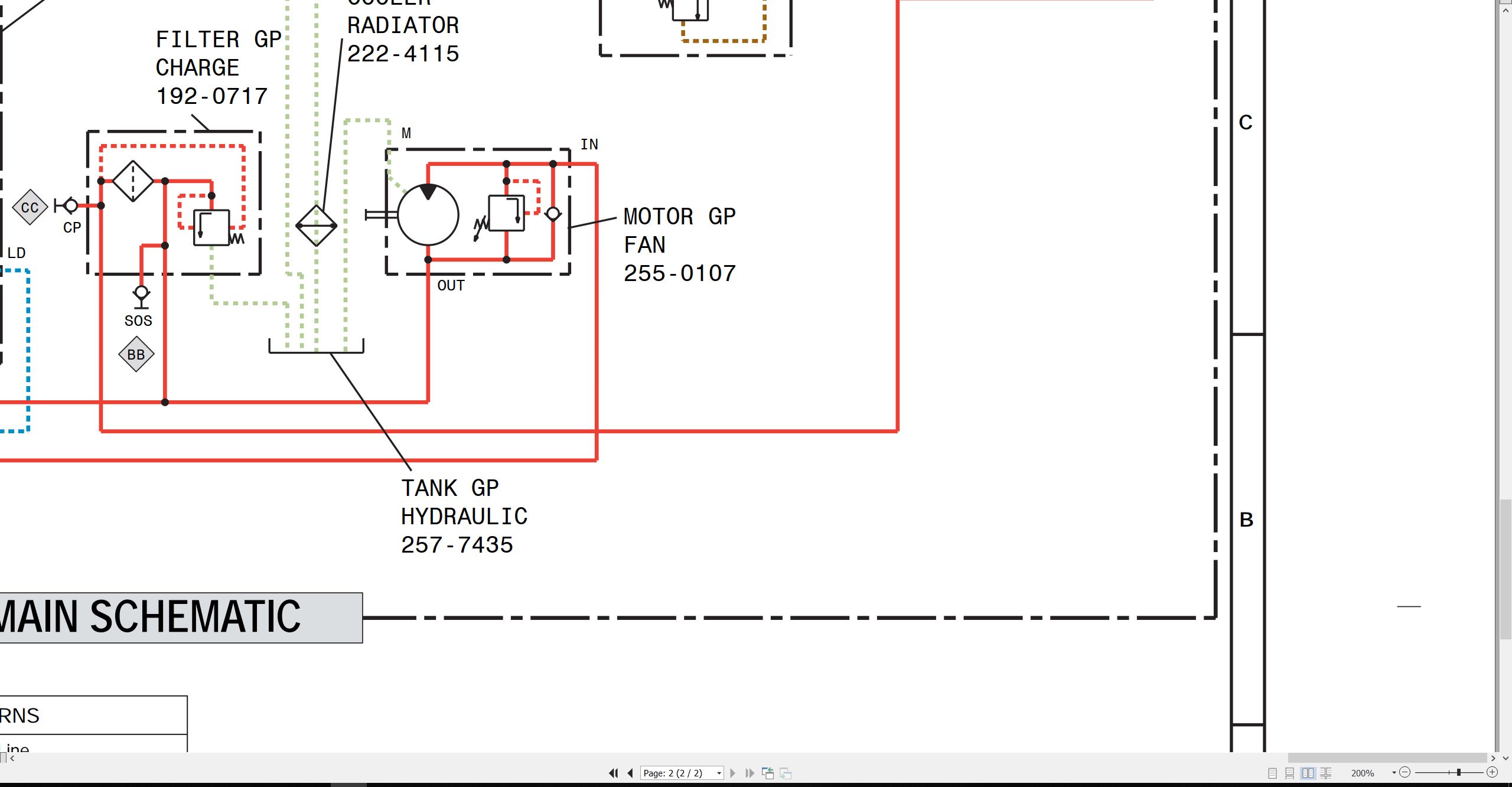 CAT Vibratory Compactor CB 534D Electrical Hydraulic Schematic (3)