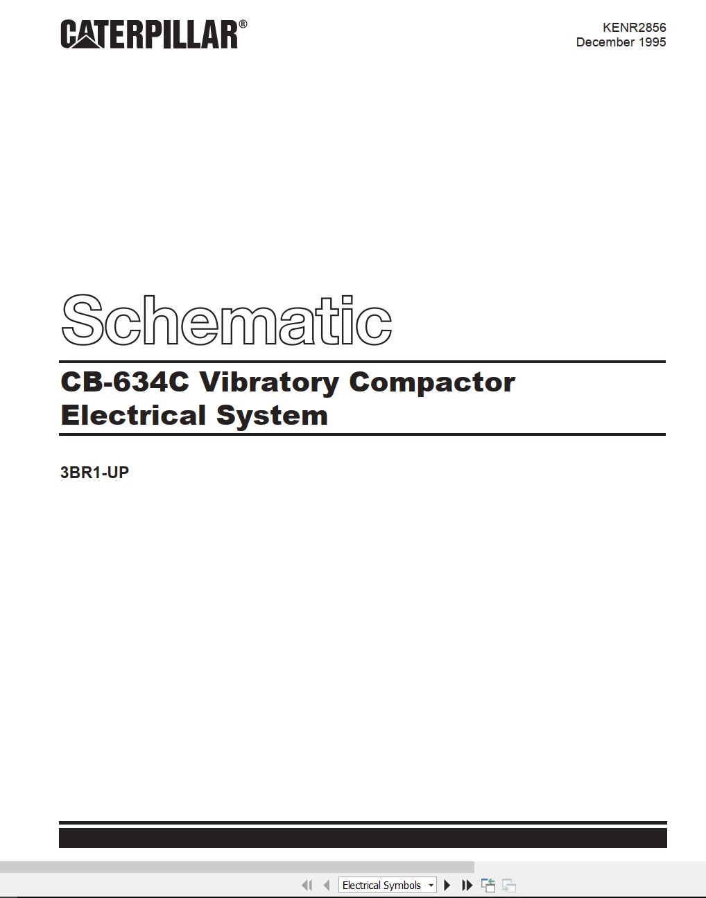 CAT Vibratory Compactor CB 634C Electrical Schematic KENR2856 00 1995 (1)