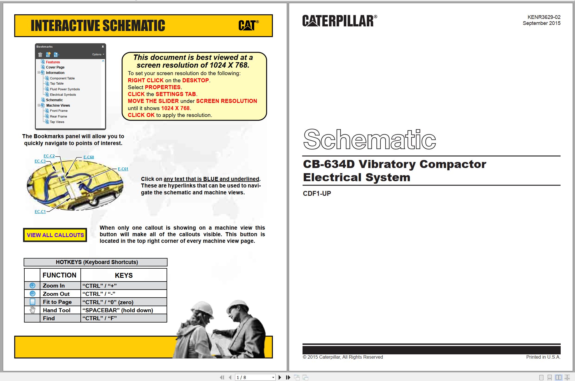 CAT Vibratory Compactor CB 634D Electrical Hydraulic Schematic (1)