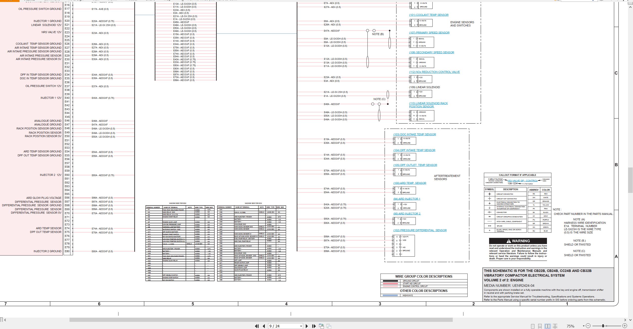 CAT Vibratory Compactor CB24B Electrical Hydraulic Schematic (2)