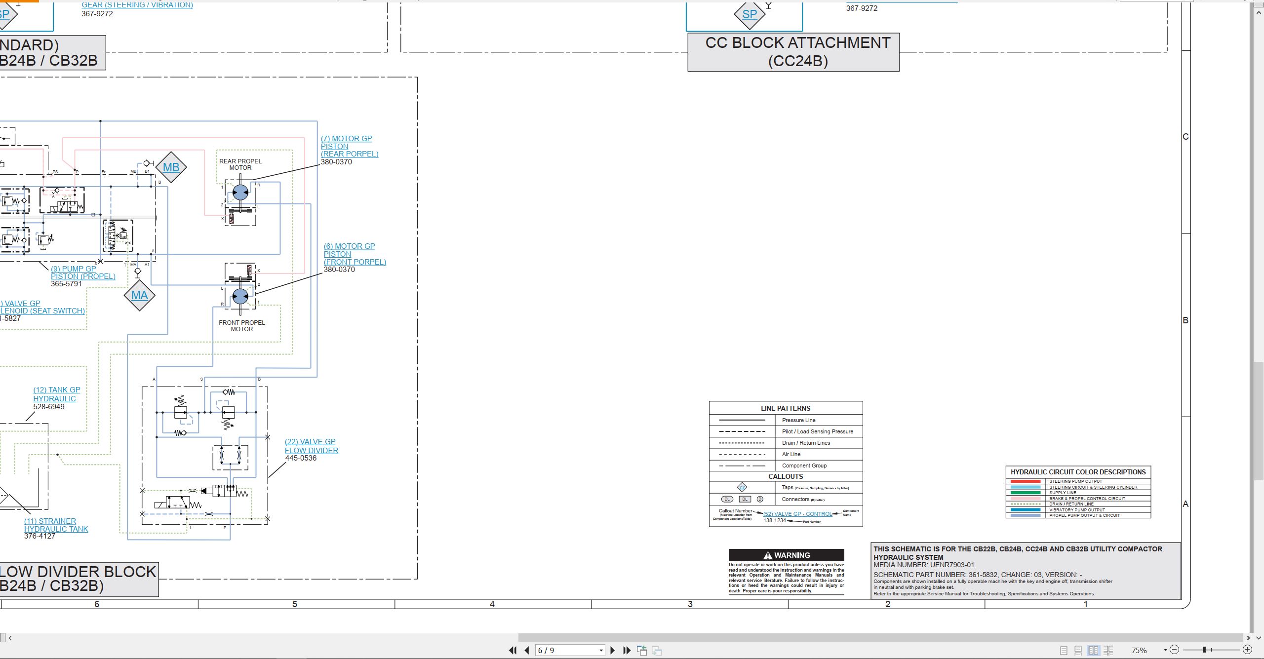 CAT Vibratory Compactor CB24B Electrical Hydraulic Schematic (3)