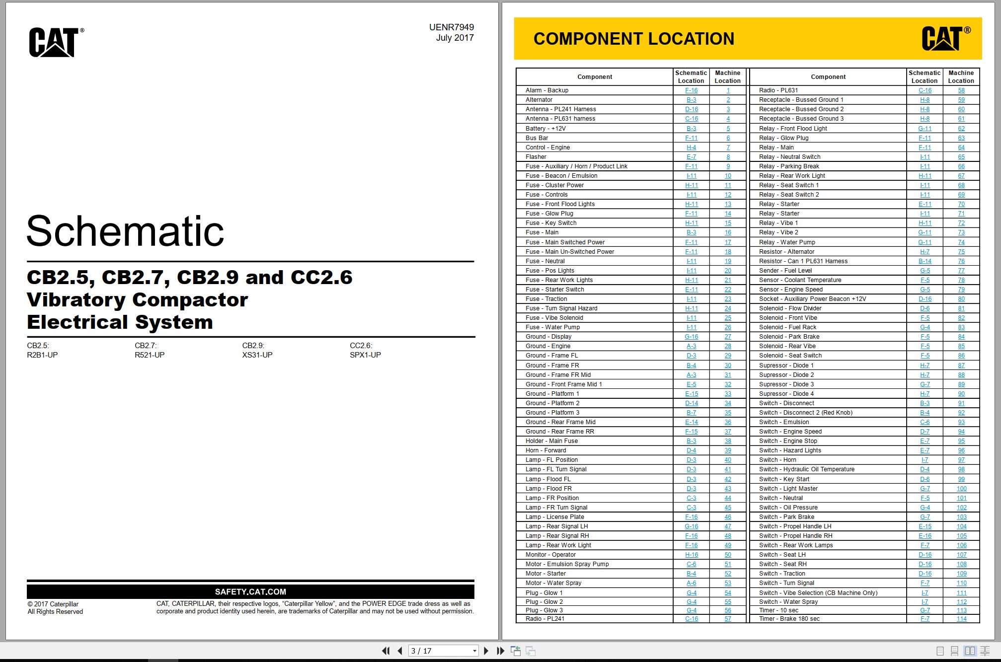 CAT Vibratory Compactor CC2.6 Electrical Hydraulic Schematic (1)