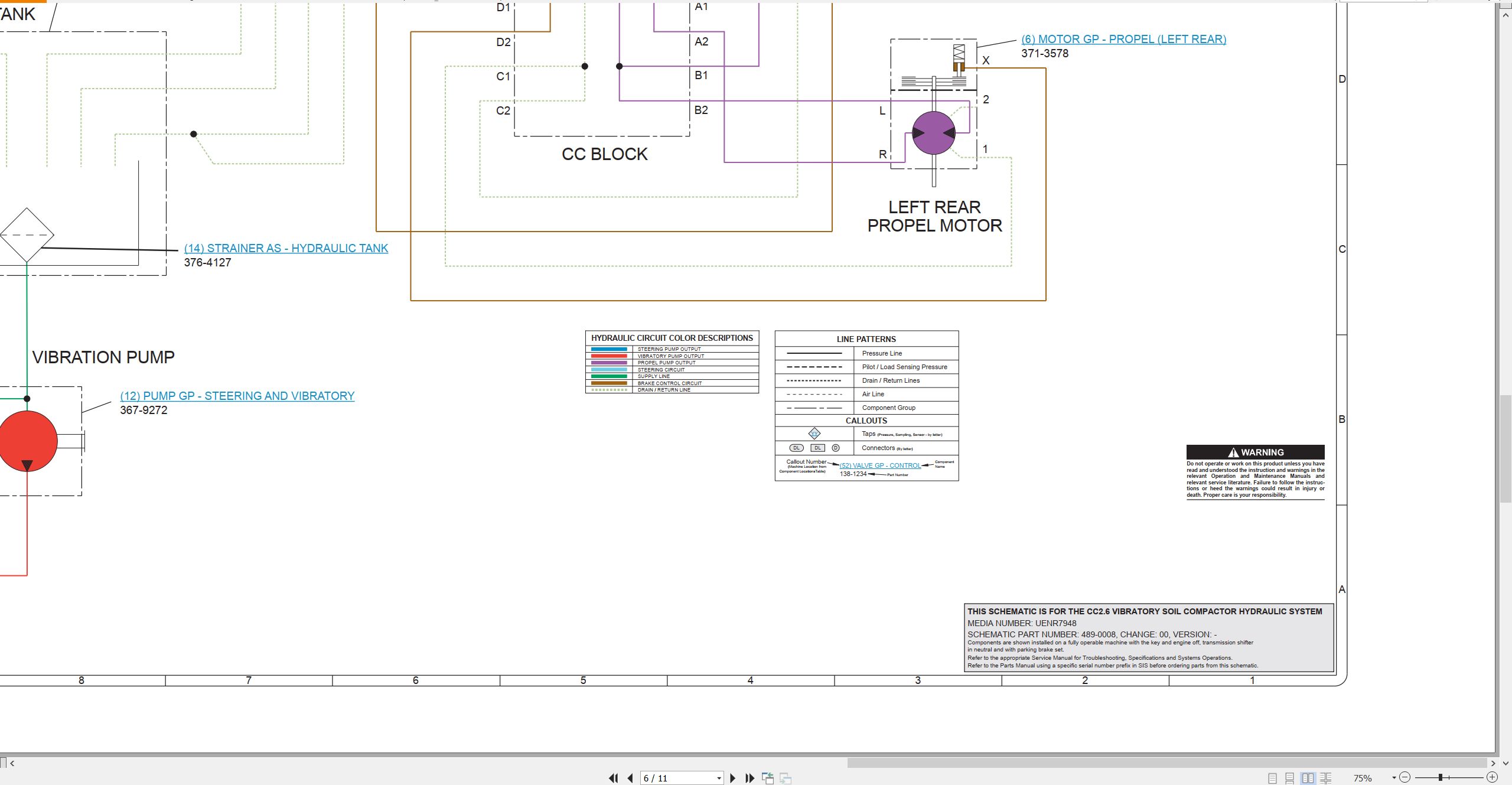 CAT Vibratory Compactor CC2.6 Electrical Hydraulic Schematic (3)