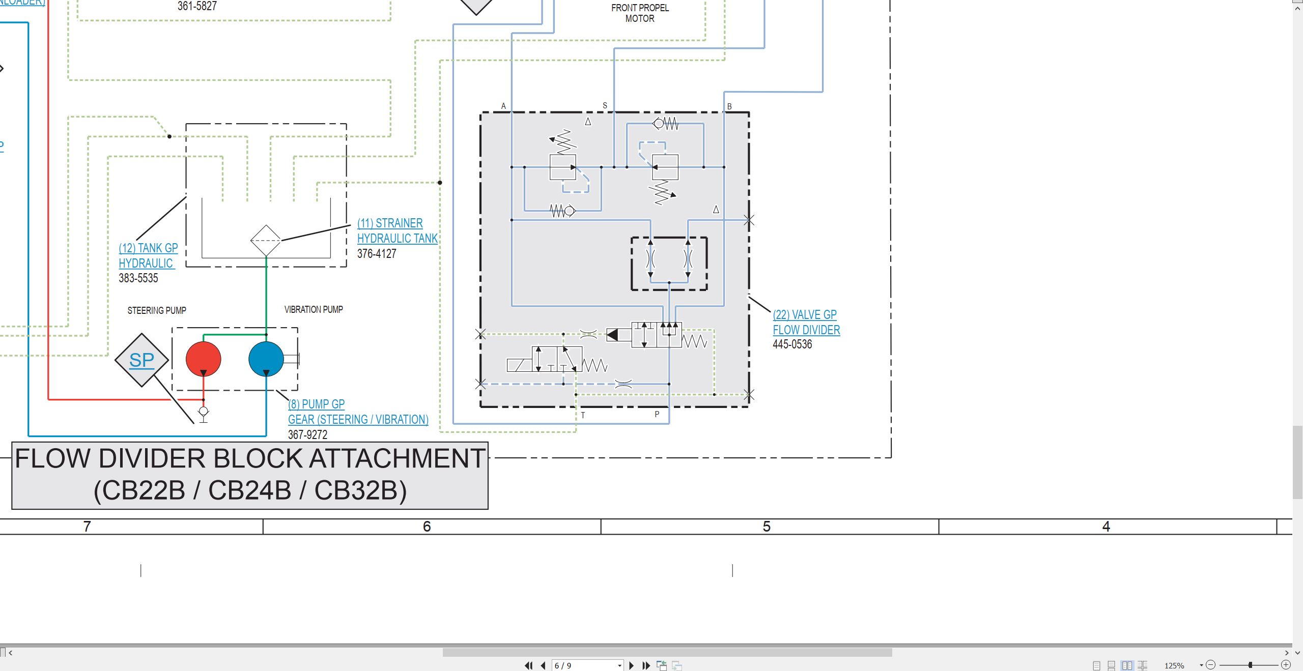 CAT Vibratory Compactor CC24B Electrical Hydraulic Schematic (3)