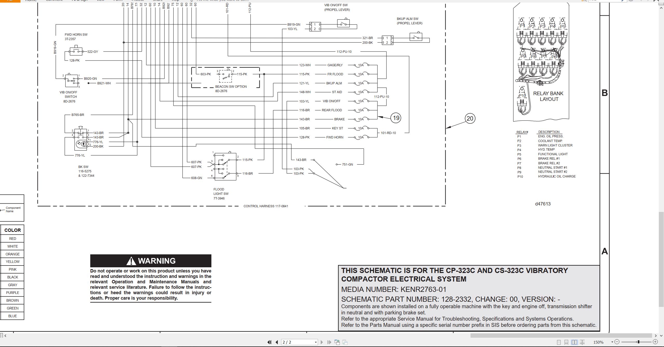 CAT Vibratory Compactor CP 323C Electrical Hydraulic Schematic (2)