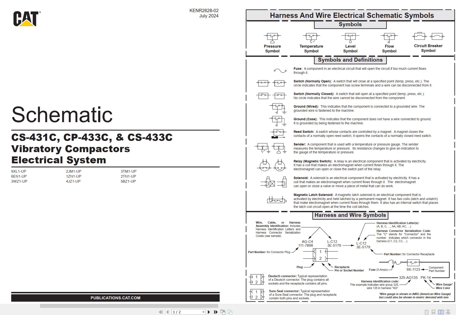 CAT Vibratory Compactor CP 433C Electrical Schematic (1)