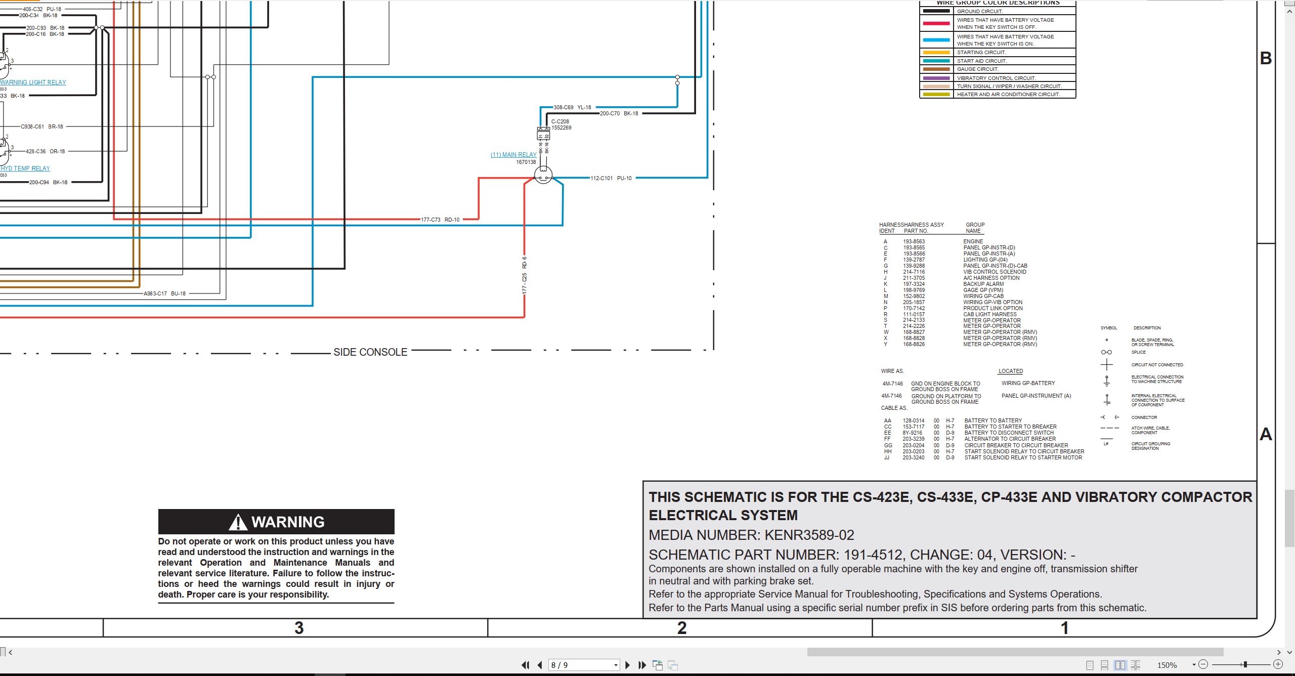 CAT Vibratory Compactor CP 433E Electrical Schematic (2)