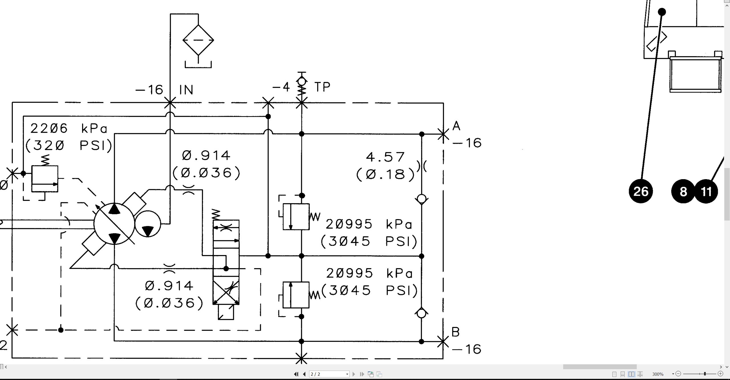 CAT Vibratory Compactor CP 533C to CP 563C Hydraulic Schematic KENR2574 01 1995 (2)