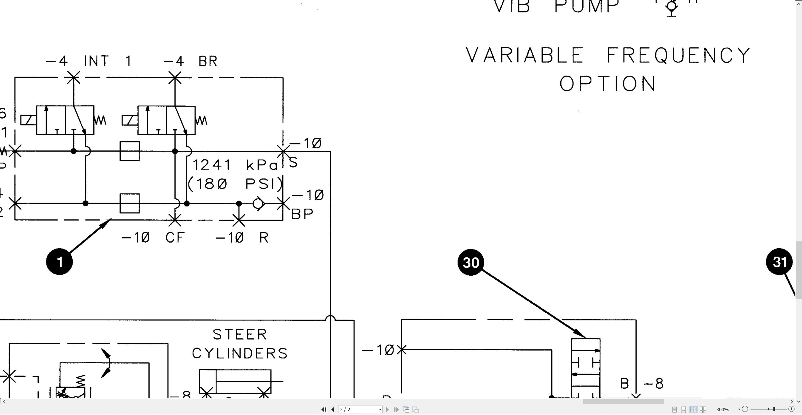 CAT Vibratory Compactor CP 533C to CS 563C Hydraulic Schematic KENR2574 01 1995 (2)