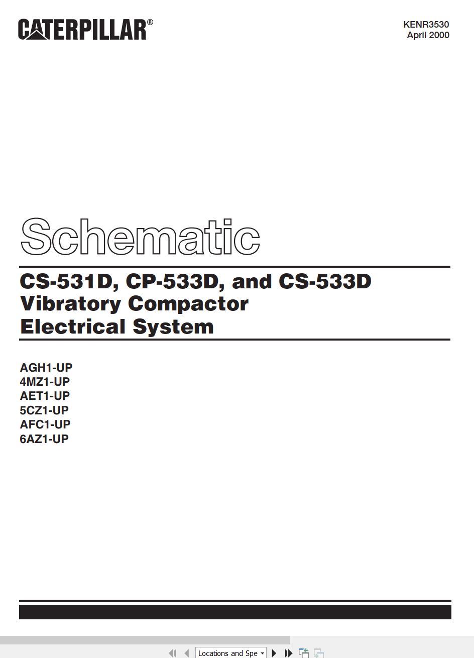 CAT Vibratory Compactor CP 533D Electrical Hydraulic Schematic (1)