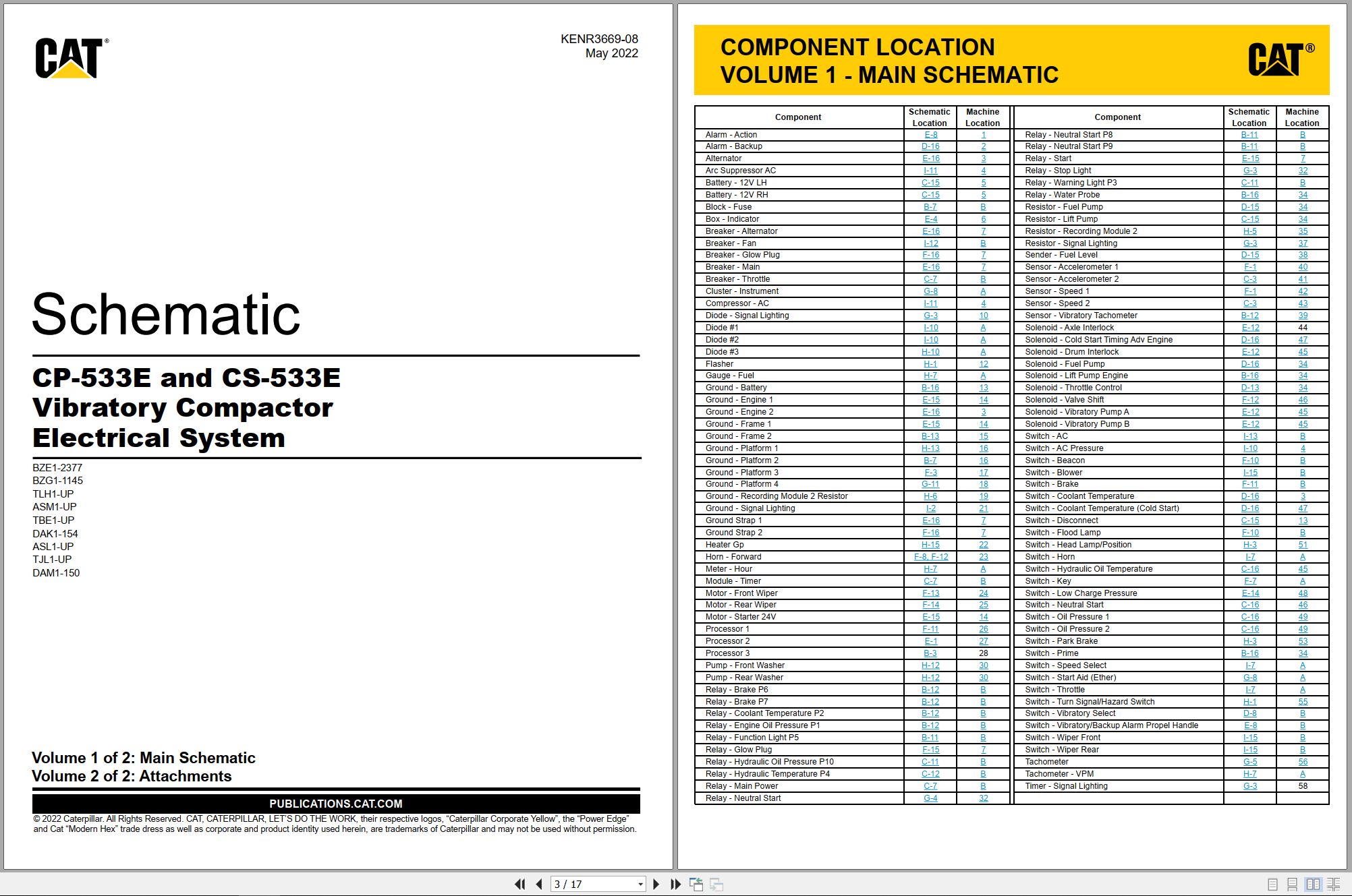 CAT Vibratory Compactor CP 533E Electrical Hydraulic Schematic (1)