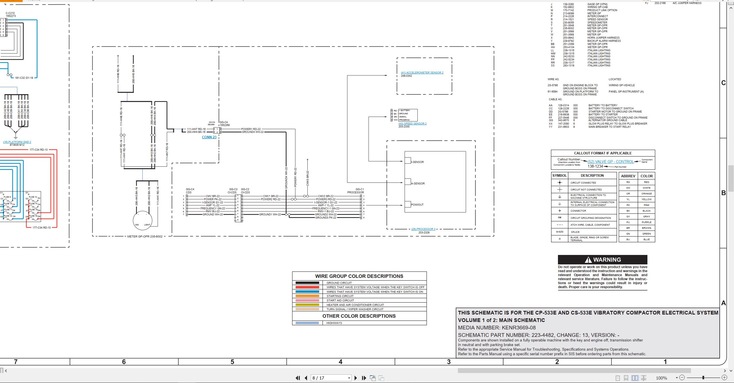 CAT Vibratory Compactor CP 533E Electrical Hydraulic Schematic (2)