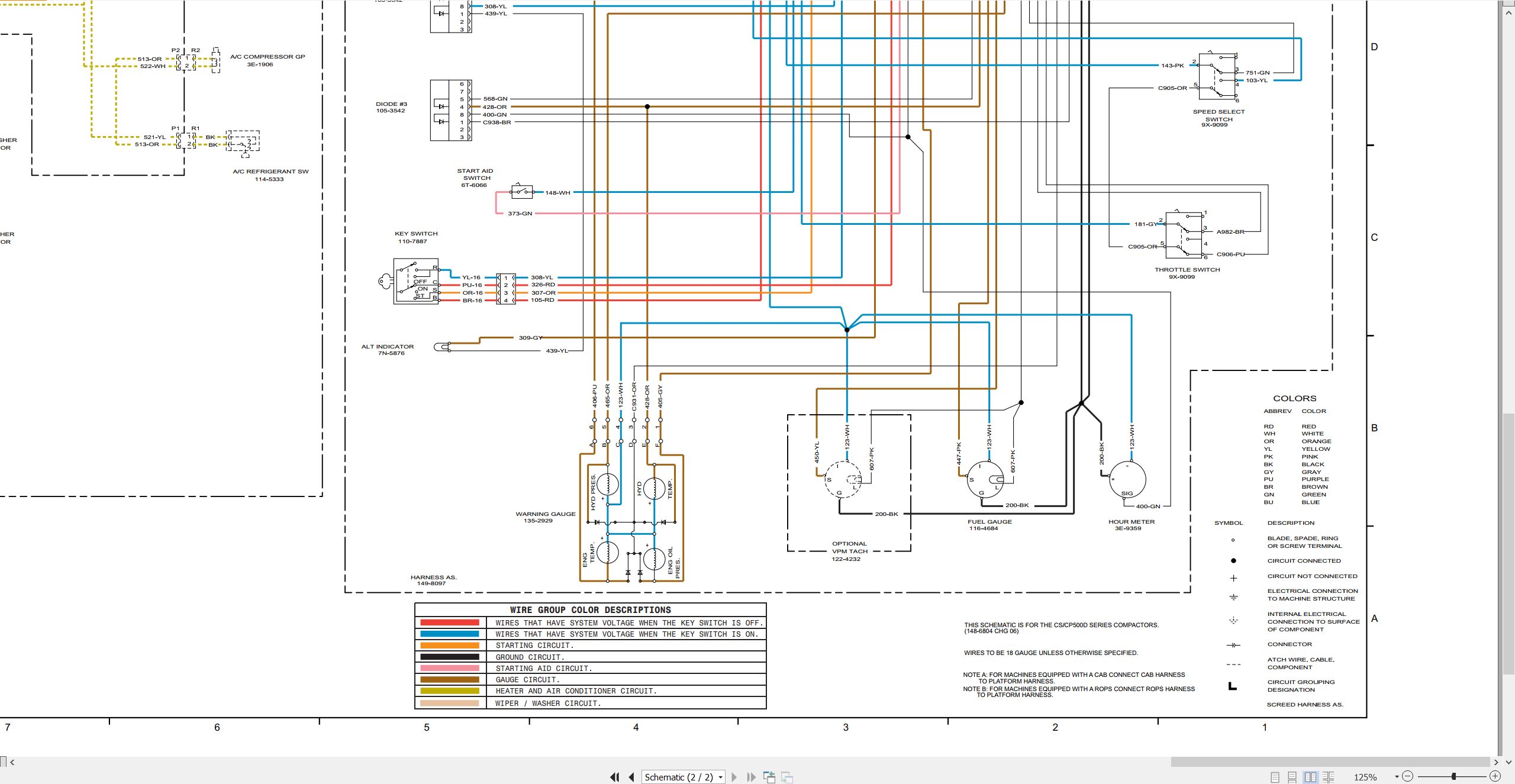 CAT Vibratory Compactor CP 563D Electrical Hydraulic Schematic (2)