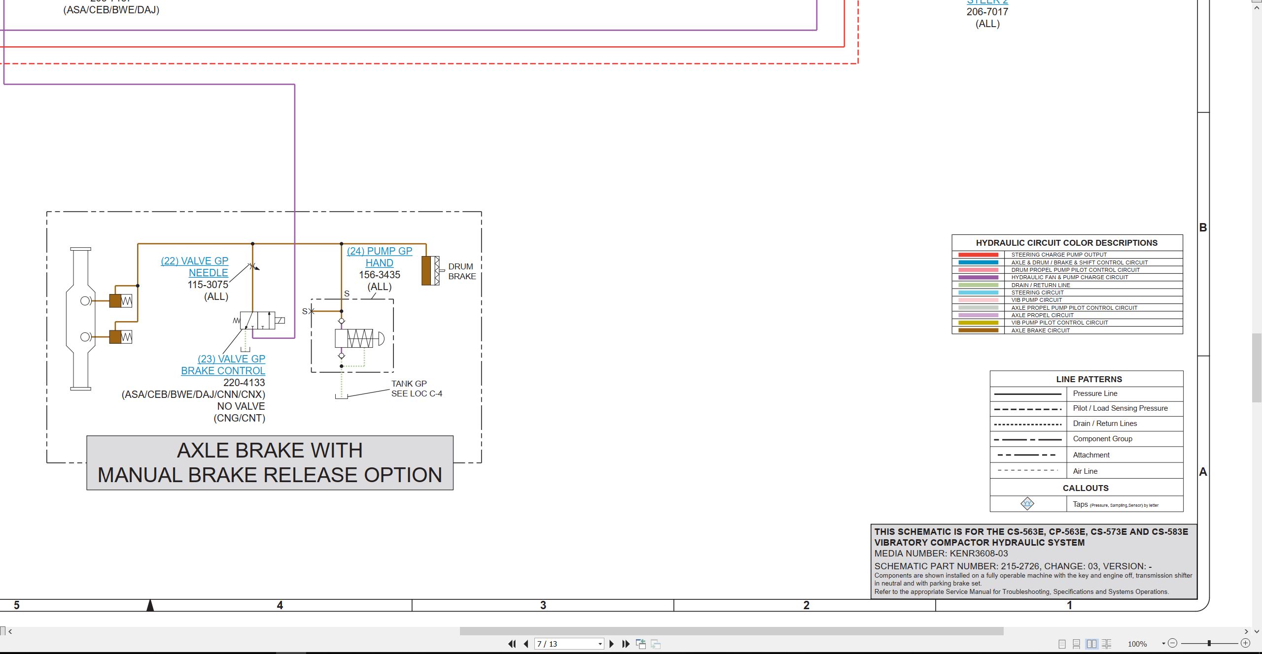 CAT Vibratory Compactor CP 563E Electrical Hydraulic Schematic (3)