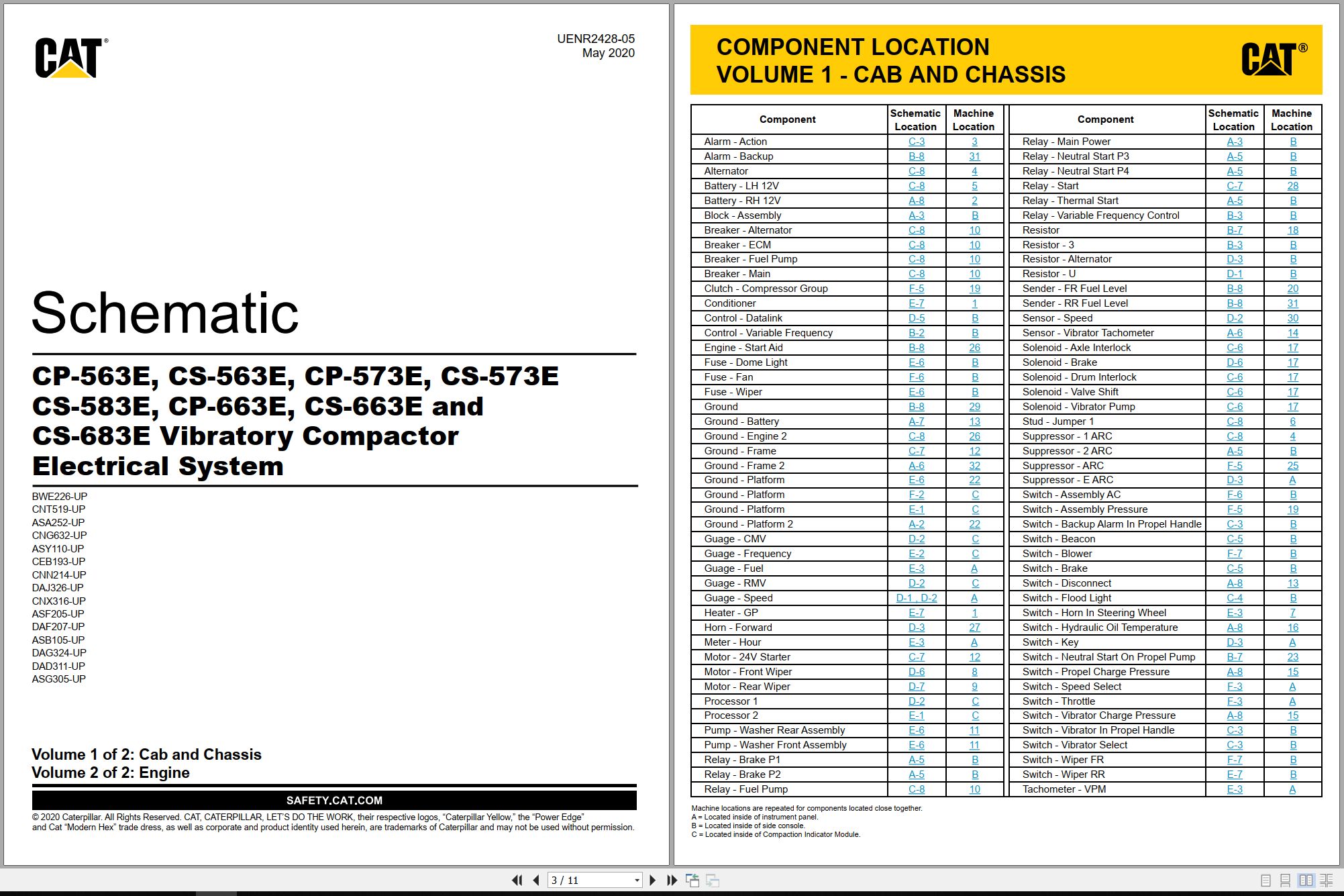 CAT Vibratory Compactor CP 573E Electrical Schematic (1)