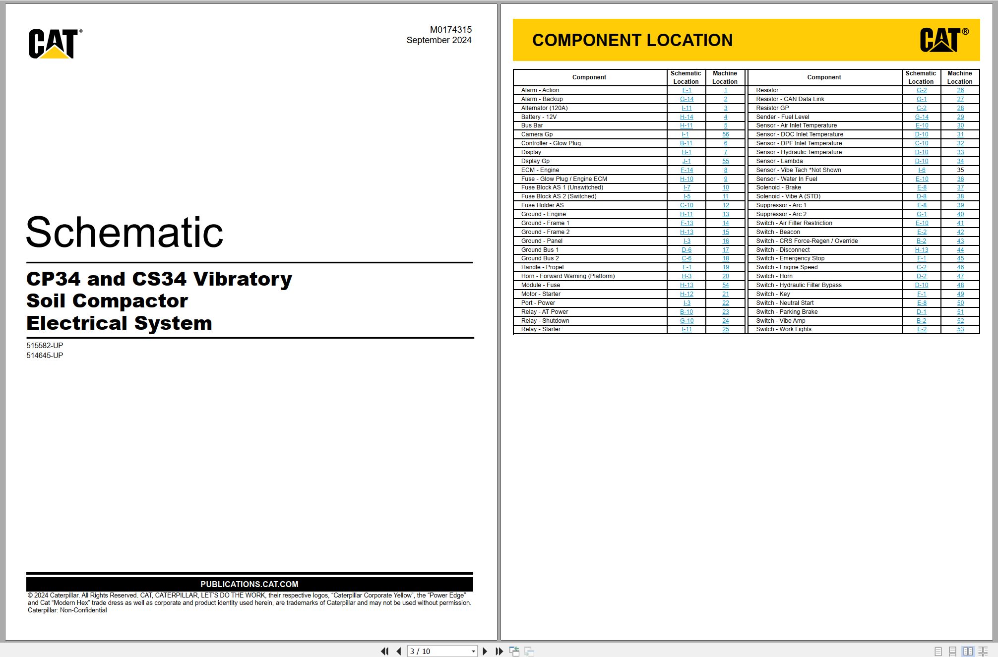 CAT Vibratory Compactor CP34 Electrical Schematic Hydraulic Schematic (1)