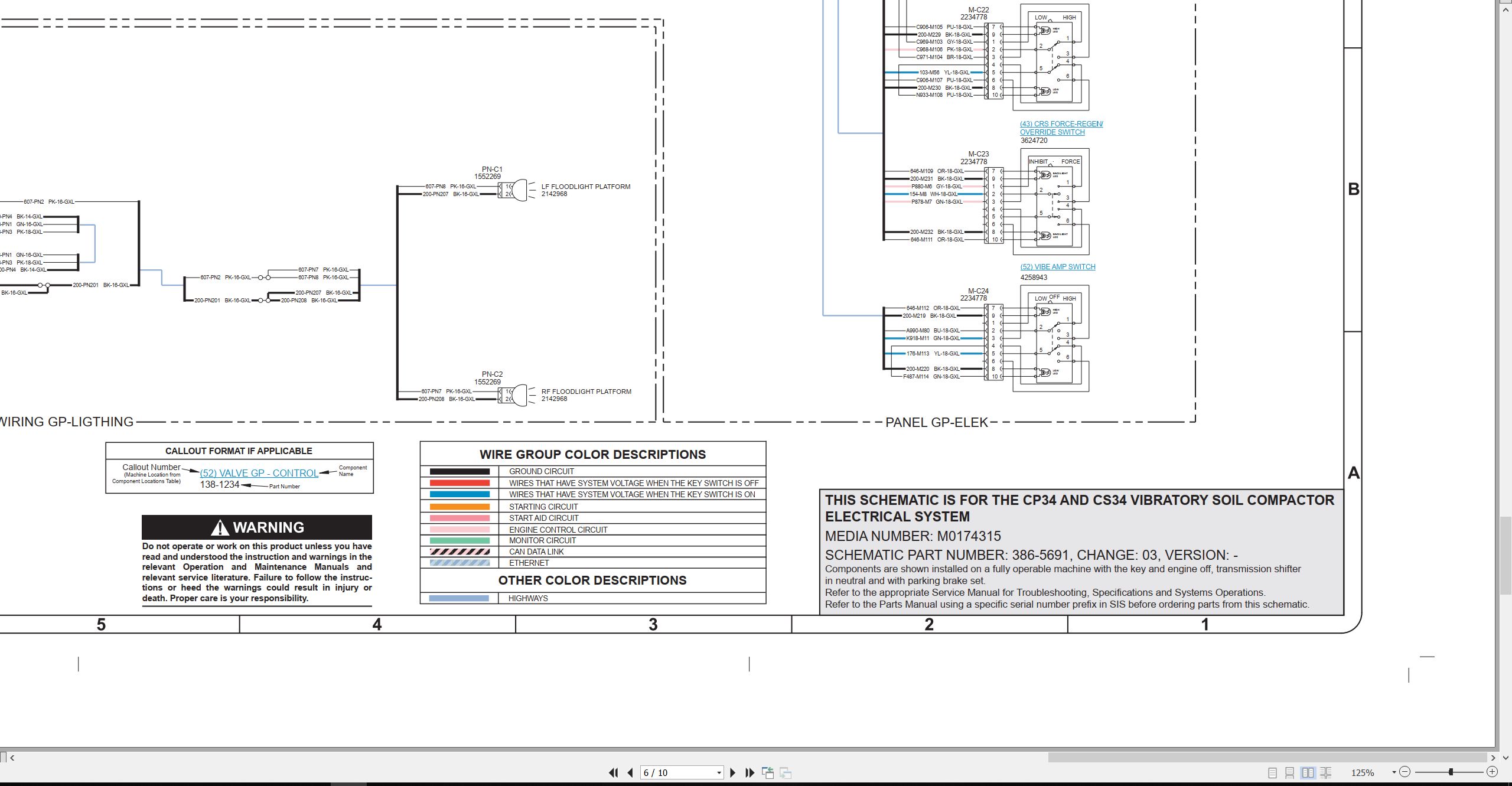CAT Vibratory Compactor CP34 Electrical Schematic Hydraulic Schematic (2)