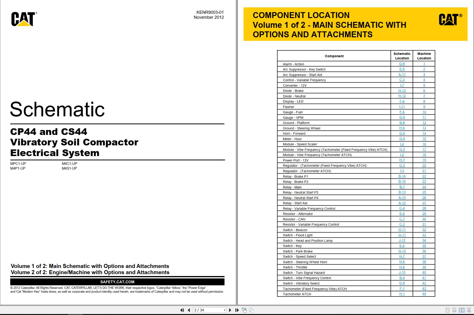 CAT Vibratory Compactor CP44 Electrical Schematic Hydraulic Schematic (1)