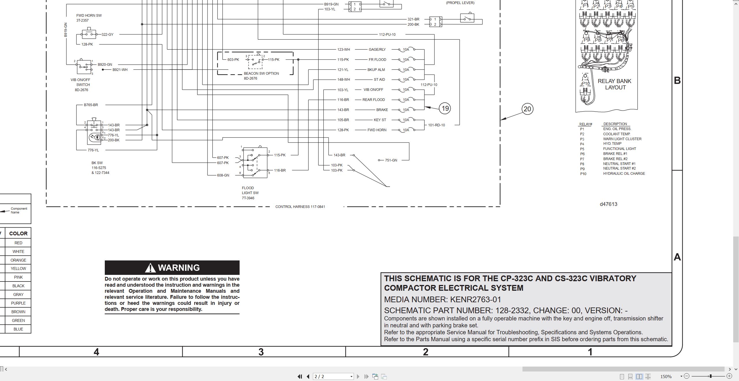 CAT Vibratory Compactor CS 323C Electrical Hydraulic Schematic (2)