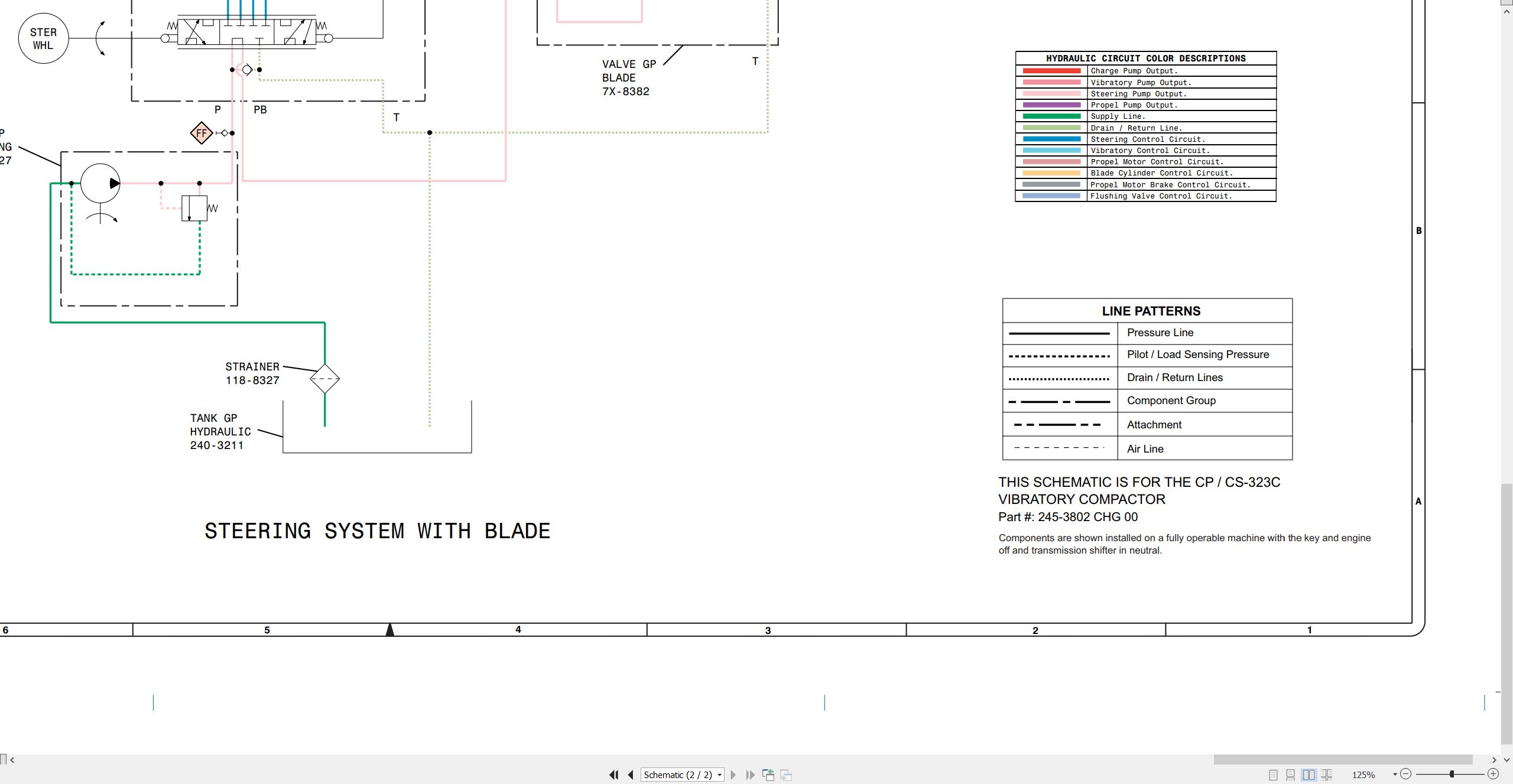 CAT Vibratory Compactor CS 323C Electrical Hydraulic Schematic (3)