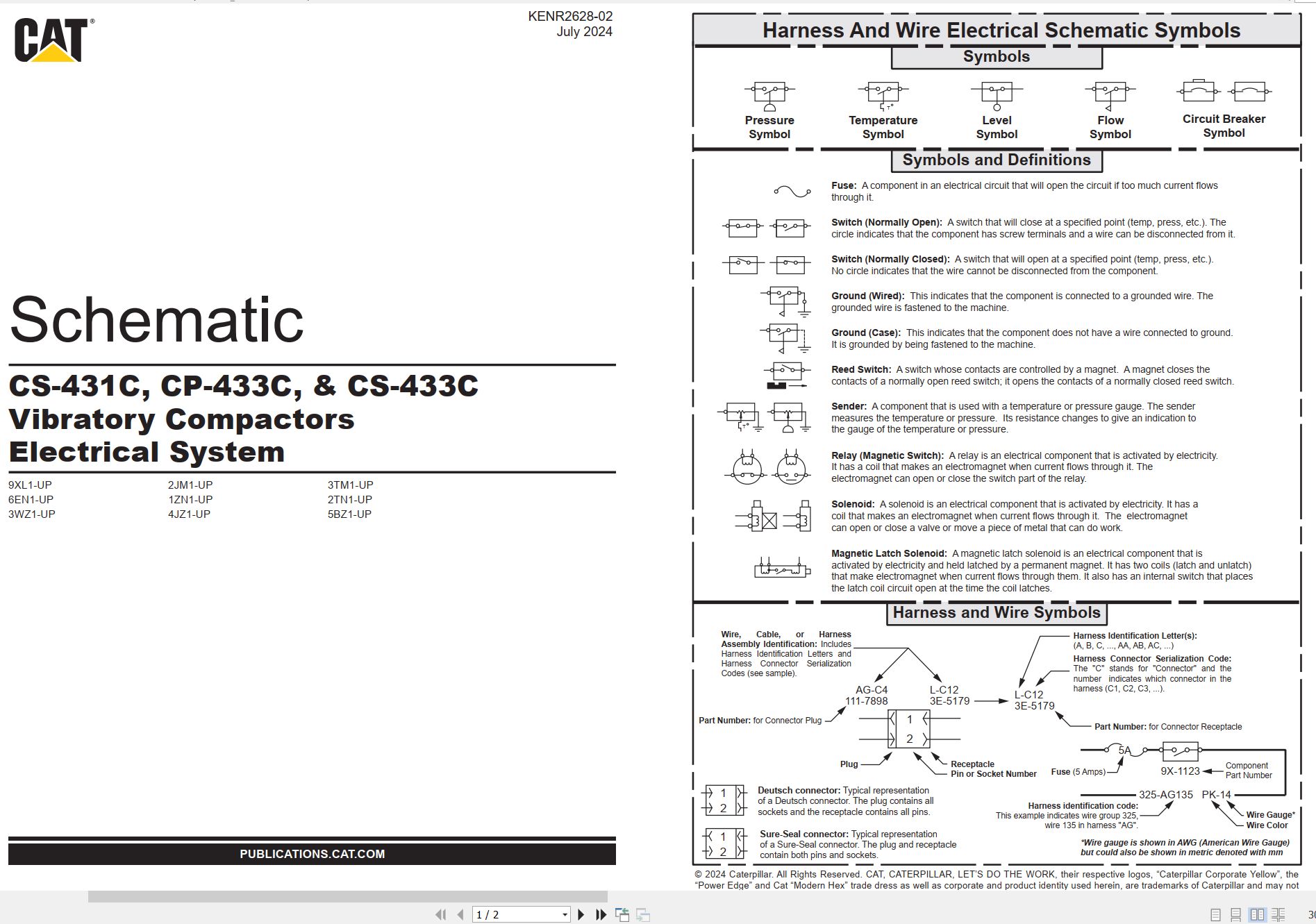 CAT Vibratory Compactor CS 431C Electrical Hydraulic Schematic (1)