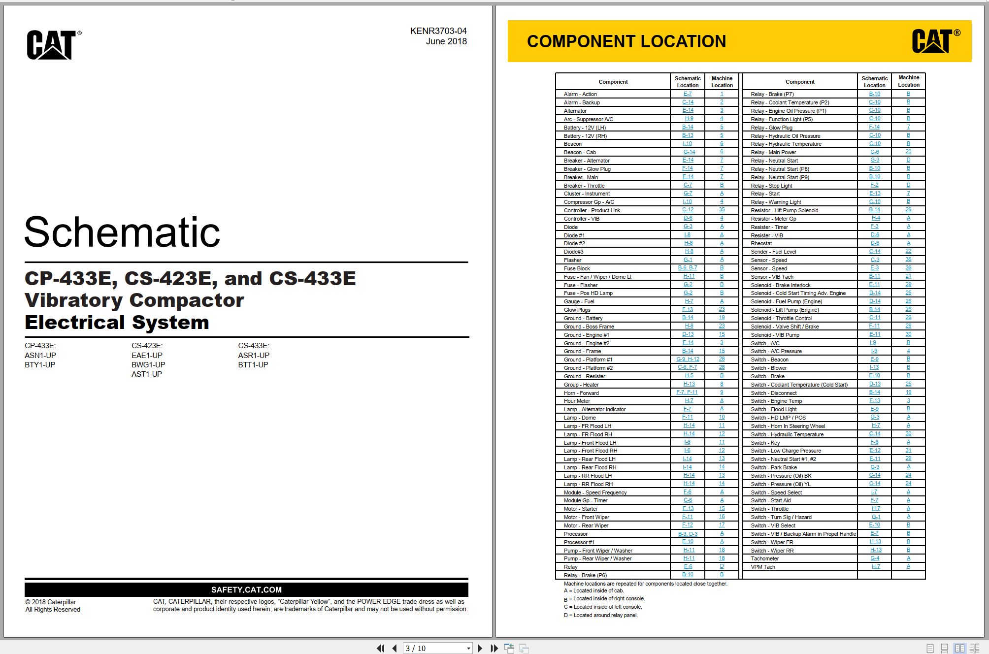 CAT Vibratory Compactor CS 433E Electrical Hydraulic Schematic (1)