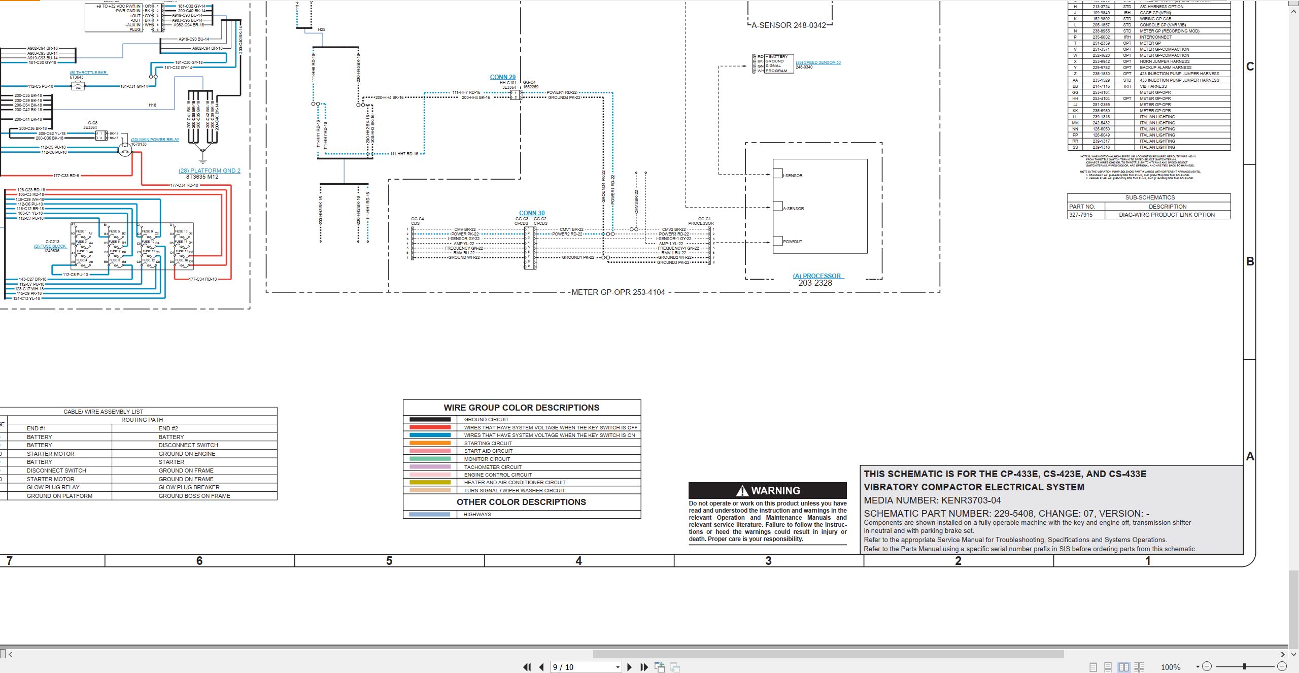 CAT Vibratory Compactor CS 433E Electrical Hydraulic Schematic (2)