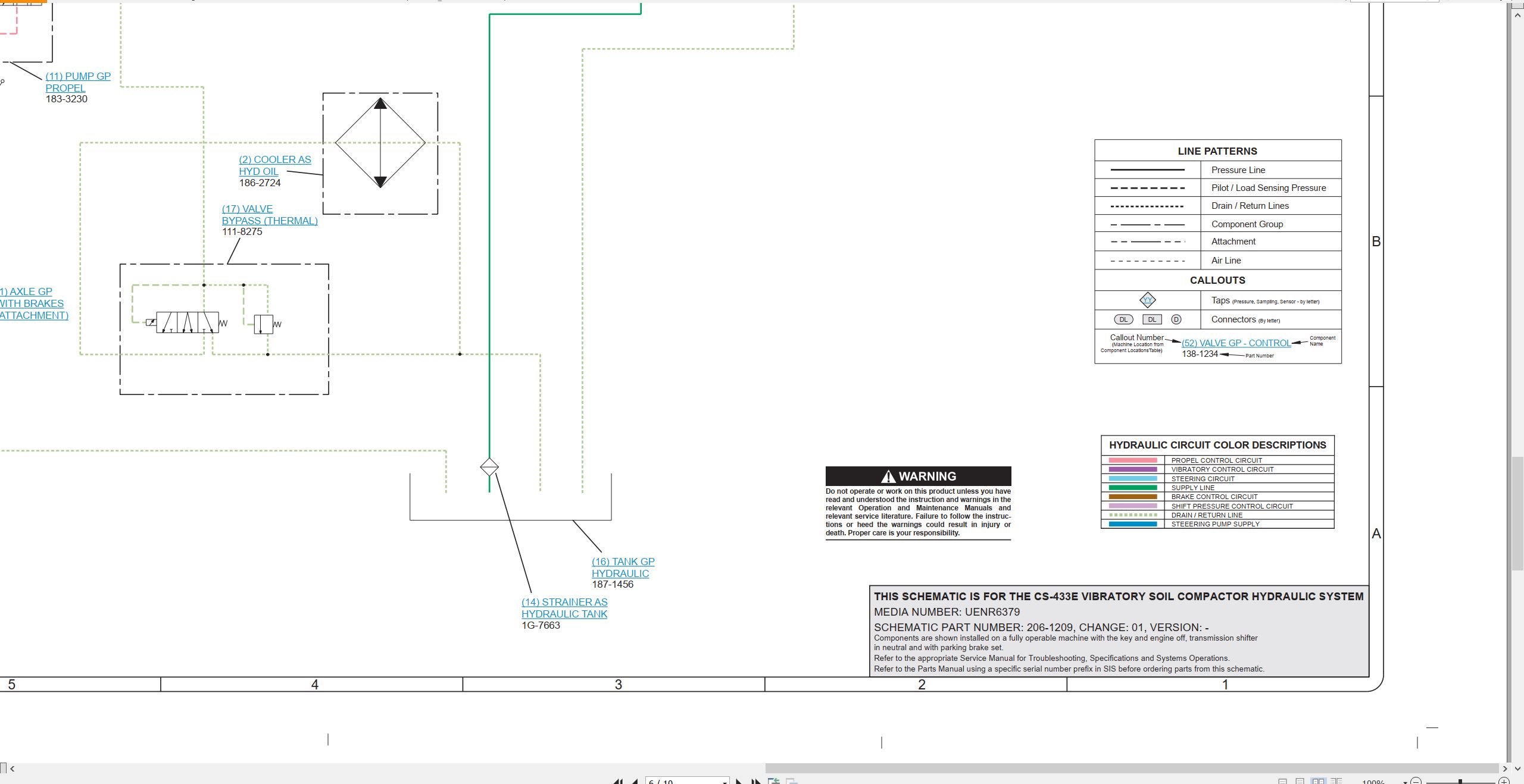 CAT Vibratory Compactor CS 433E Electrical Hydraulic Schematic (3)