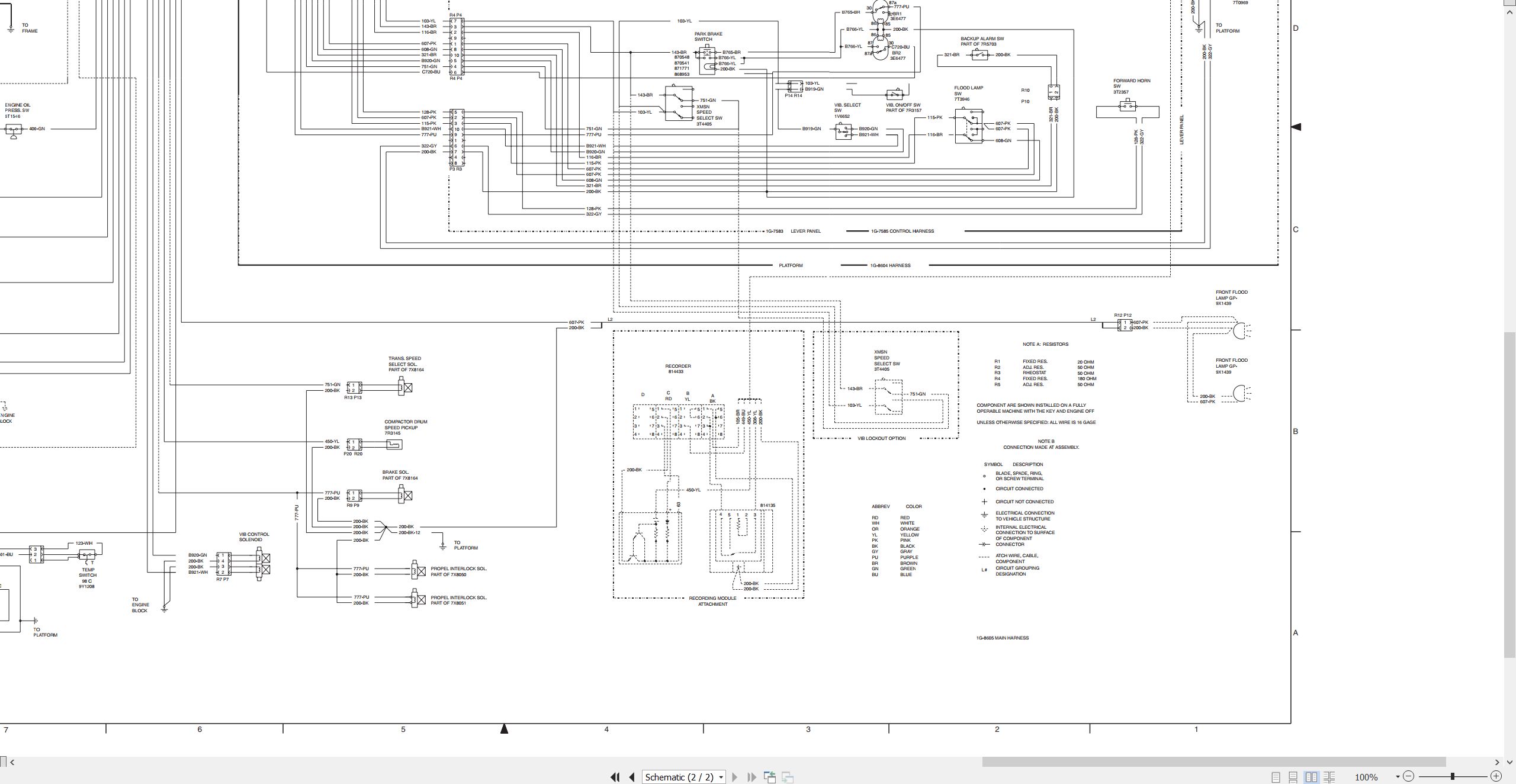 CAT Vibratory Compactor CS 531 to CP 533 Electrical Schematic KENR1885 00 1993 (2)